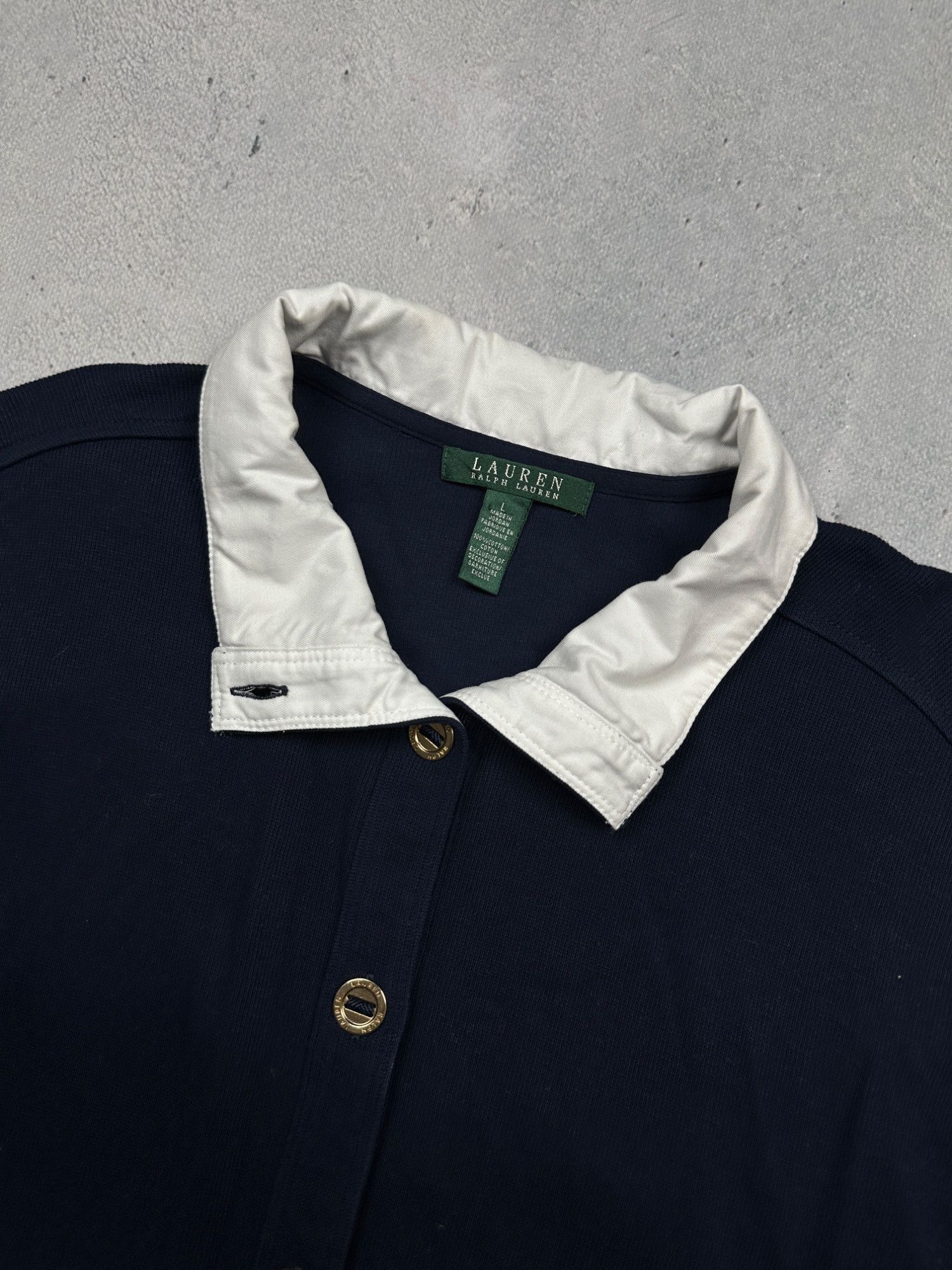 Lauren Ralph Lauren Vintage Lauren Ralph Lauren Lux Navy Cotton Cardigan Jacket Size L / US 10 / IT 46 - 2 Thumbnail