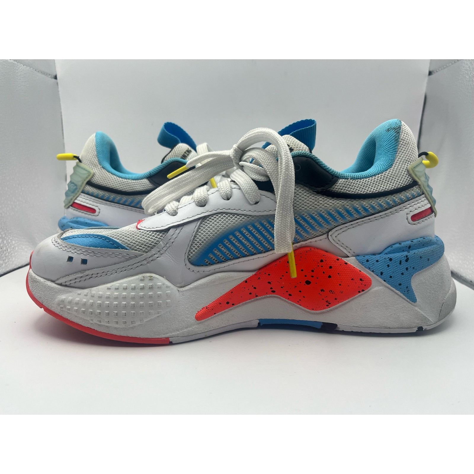 Puma Puma RSX Airbrush Jr White Red Blue Orange Running Shoes 6C Size US 6 / EU 39 - 4 Thumbnail