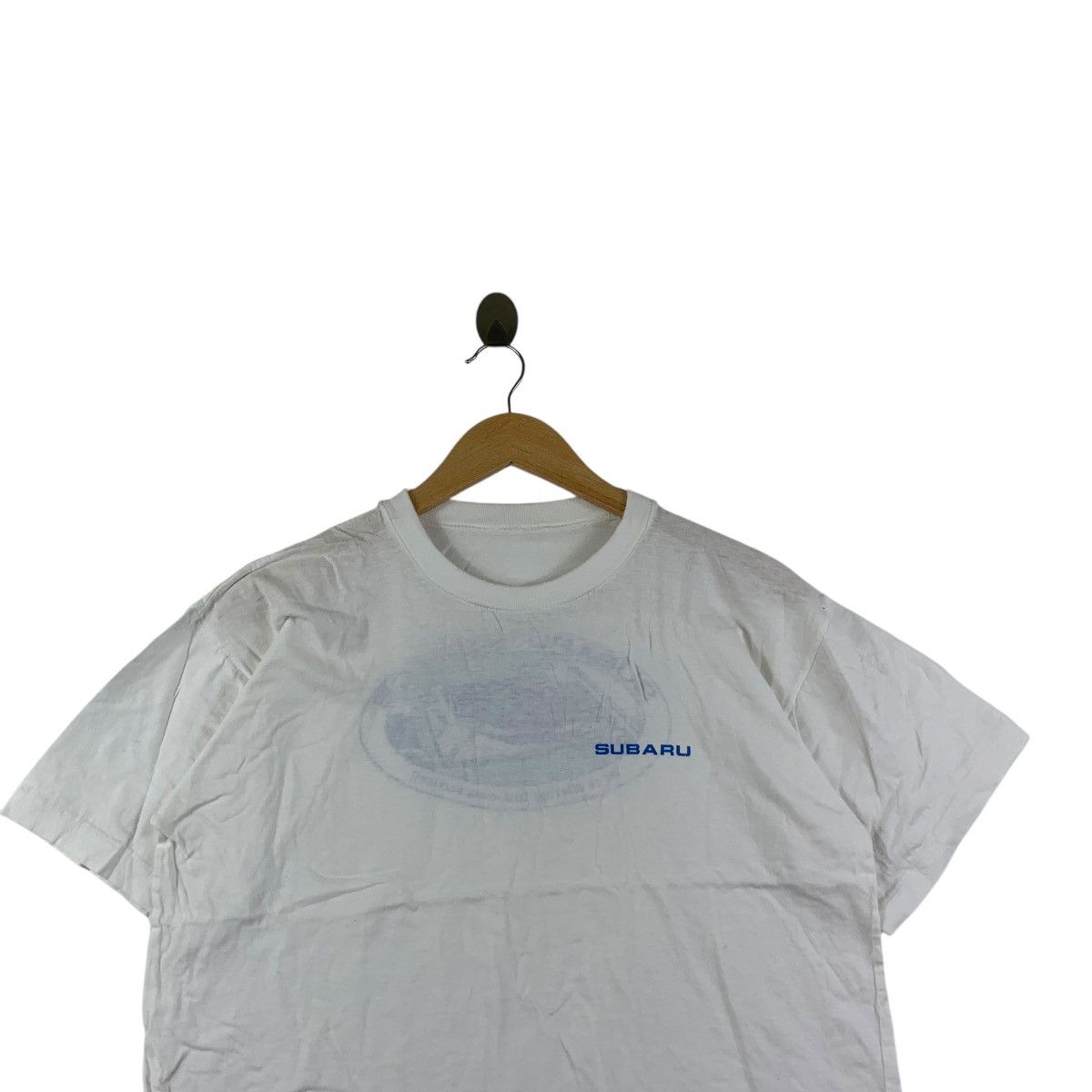Vintage Vintage SUBARU SERVICE JAPAN Motorsport Racing Tee Shirt Size M / US 6-8 / IT 42-44 - 2 Thumbnail
