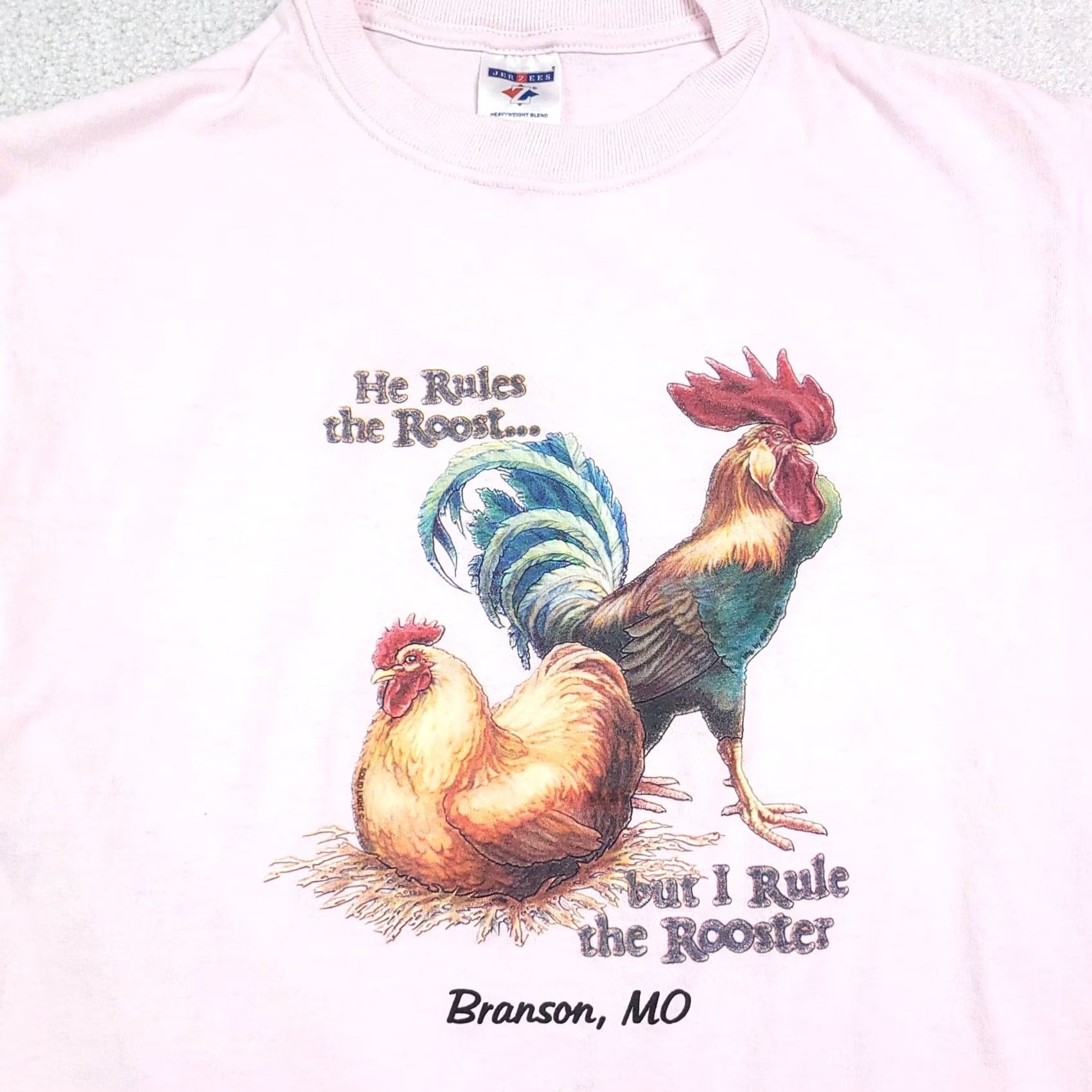 Jerzees VINTAGE Jerzees T Shirt Women’s Small Pink I Rule The Rooster Branson Mo Tee Shirt Size S / US 4 / IT 40 - 3 Thumbnail