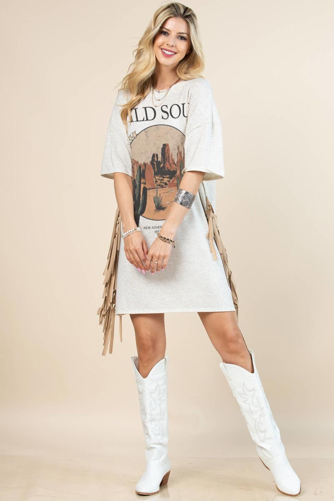 Other Gaia Western Wild Soul Print T Shirt Dress Size M / US 6-8 / IT 42-44 - 1 Thumbnail