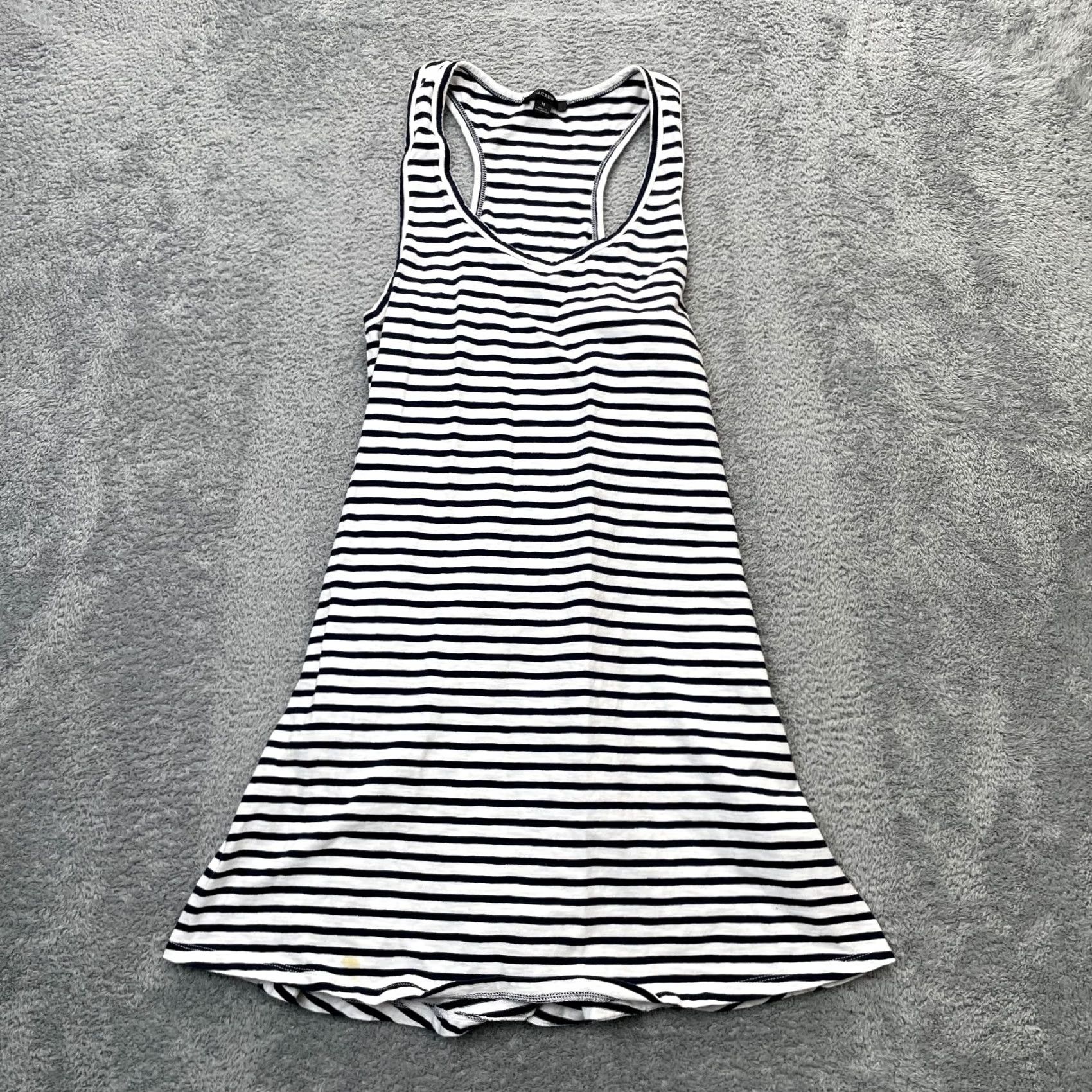 J.Crew VINTAGE J.CREW Dress Womens M White Stripe Sleeveless V-Neck Mini Swingy Casual Party/Cocktail Travel Beach Preppy 90s Mens Womens Girls Size M / US 6-8 / IT 42-44 - 2 Thumbnail