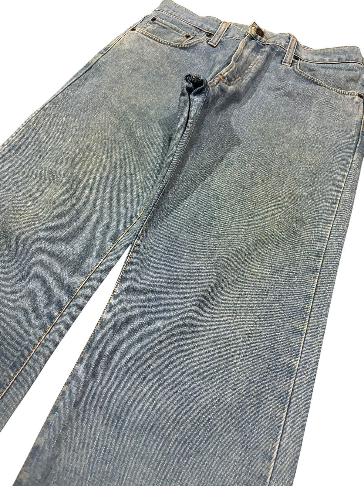 Edwin × Japanese Brand Vintage Y2k Edwin 403 Faded Stretch Straight Cut Jeans Size US 36 / EU 52 - 3 Thumbnail
