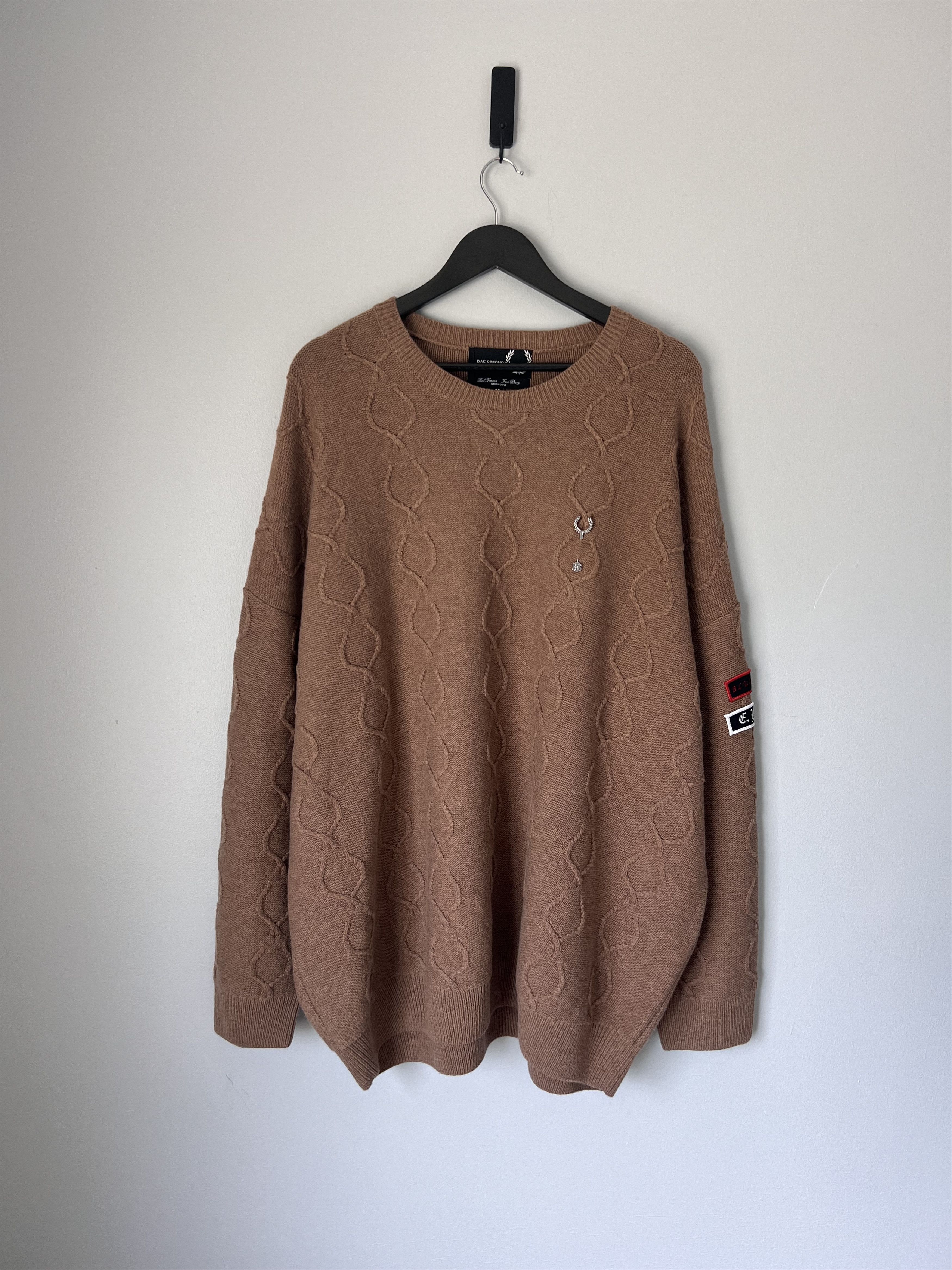 Fred Perry × Raf Simons Raf Simons Fred Perry Wool Patched Oversized Sweater Size US M / EU 48-50 / 2 - 1 Thumbnail