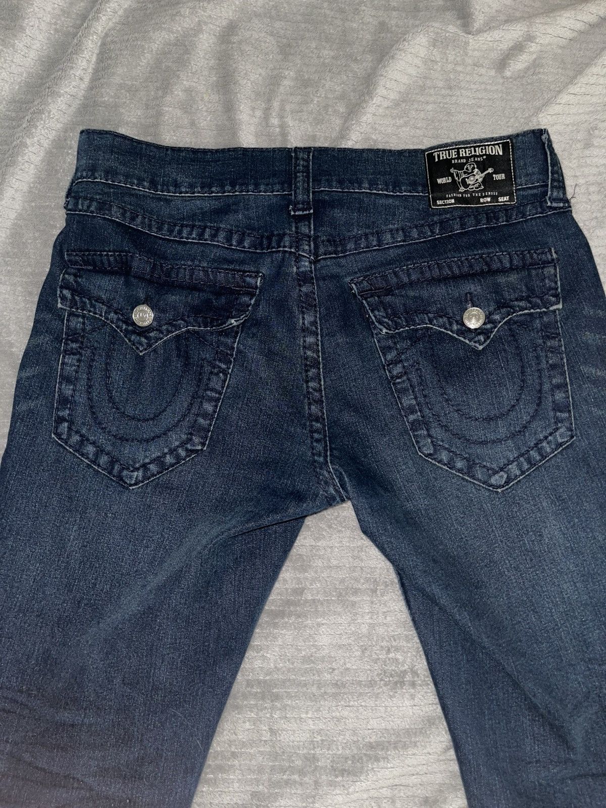 True Religion True Religion Dark Blue Denim Jeans Double Stiched Size US 33 - 1 Thumbnail
