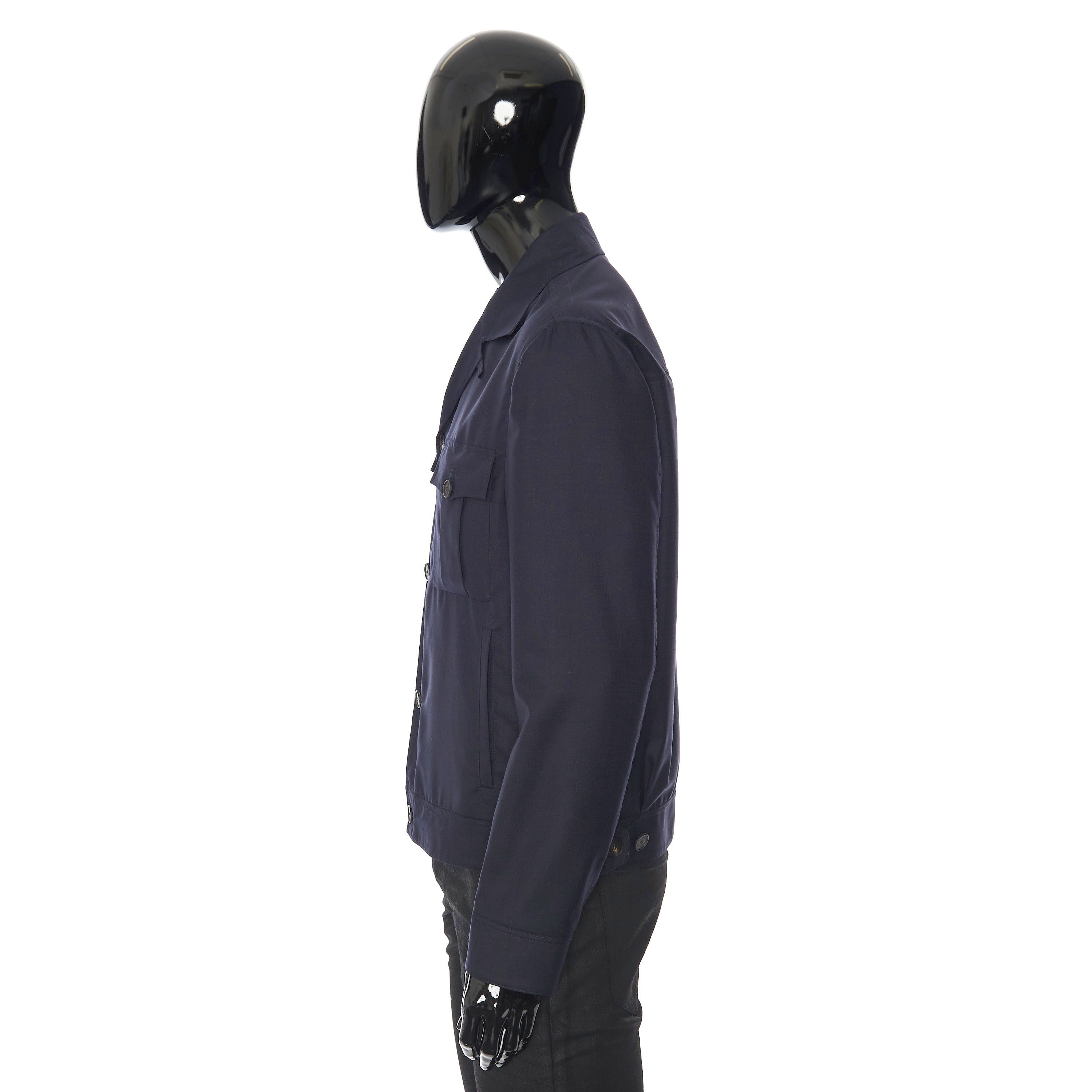 Brioni Ultralight Blouson Jacket In Navy Blue Virgin Wool & Silk Size US S / EU 44-46 / 1 - 4 Thumbnail