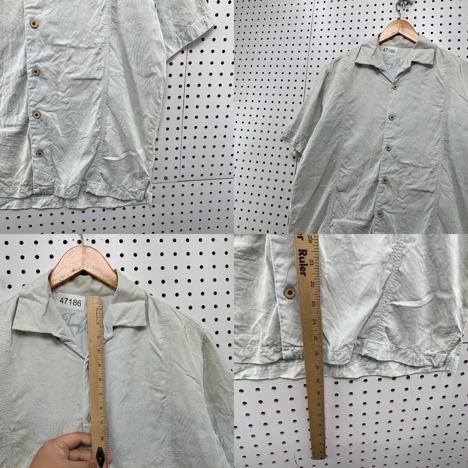 Tommy Bahama Tommy Bahama Shirt Mens Medium Light Blue Embroidered Eagle 100% Silk Button Size US M / EU 48-50 / 2 - 8 Thumbnail