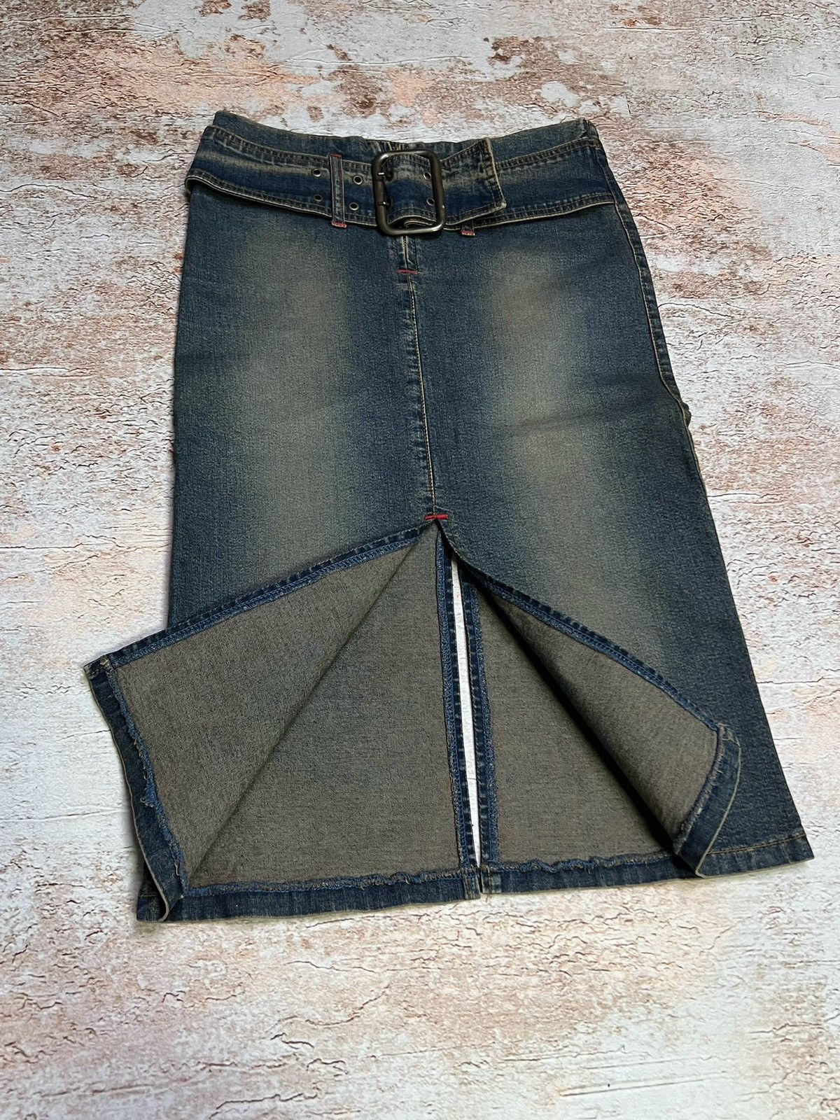 Japanese Brand × Vintage Vintage washed Japanese belted denim skirt Size 28" / US 6 / IT 42 - 2 Thumbnail