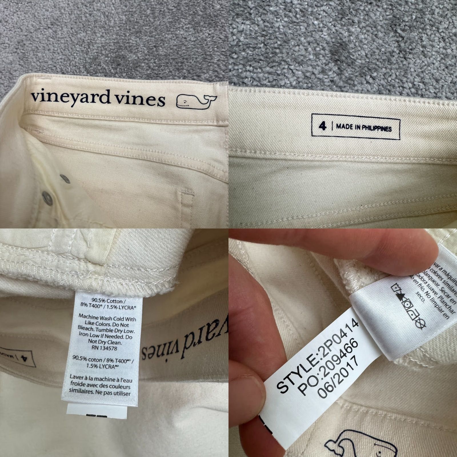 Vineyard Vines Vineyard Vines Skinny Jeans Women 4 Beige Raw Hem Mid Rise Denim NWT Marshmallow Size 27" / US 4 / IT 40 - 8 Thumbnail