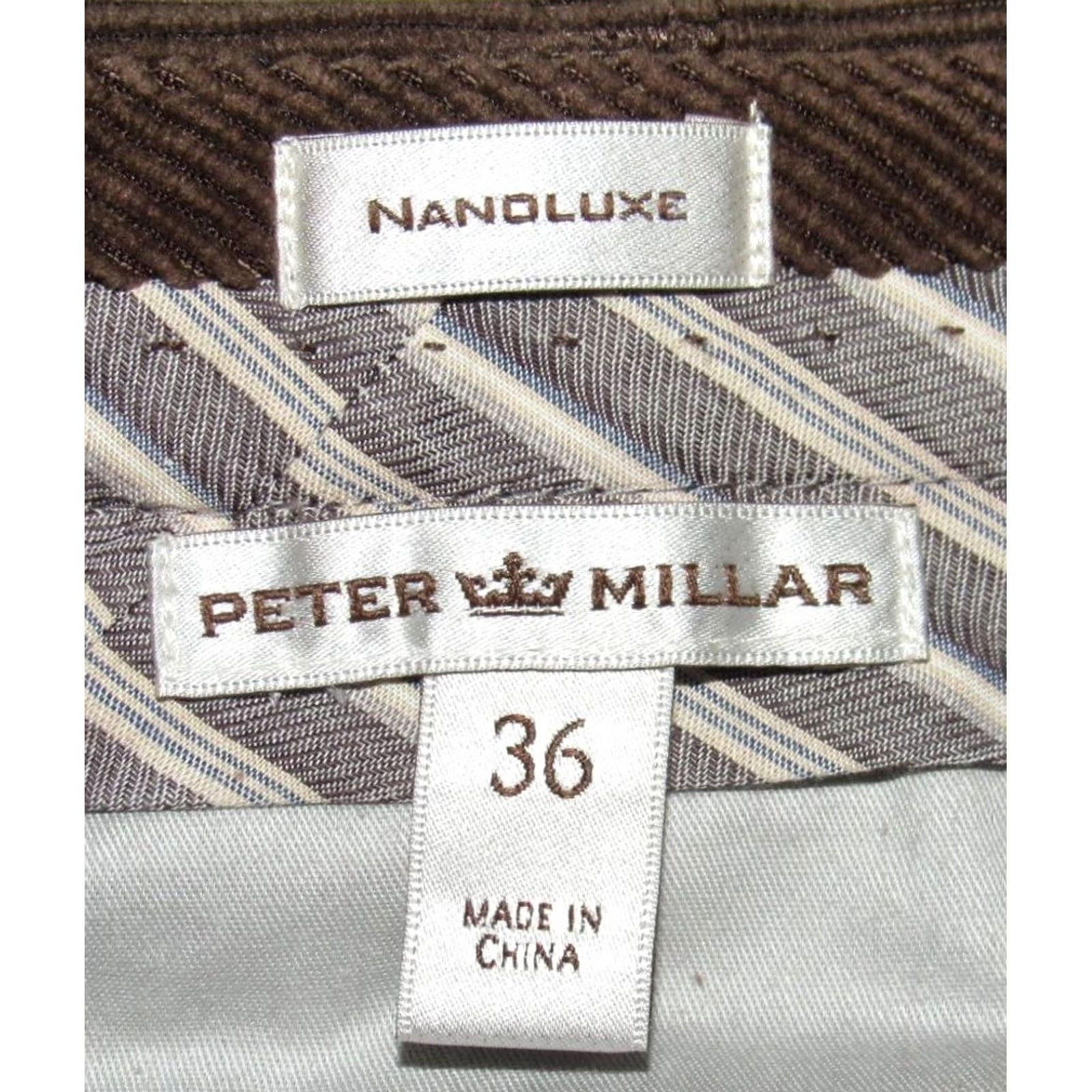 Peter Millar PETER MILLAR Nanoluxe Brown Flat Front Corduroy Pants 36 x 33 Size US 36 / EU 52 - 5 Thumbnail