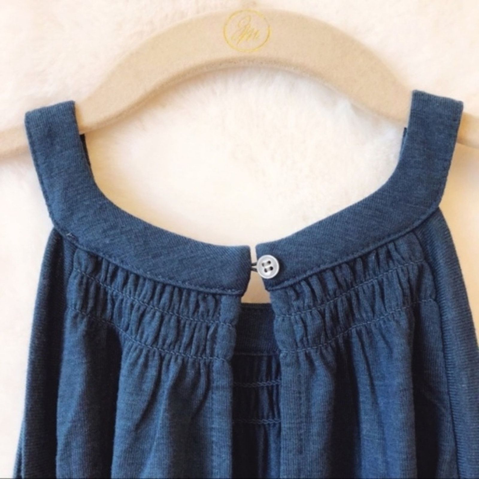 Loft LOFT Blue Smocked Cold Shoulder Top Size S / US 4 / IT 40 - 5 Thumbnail
