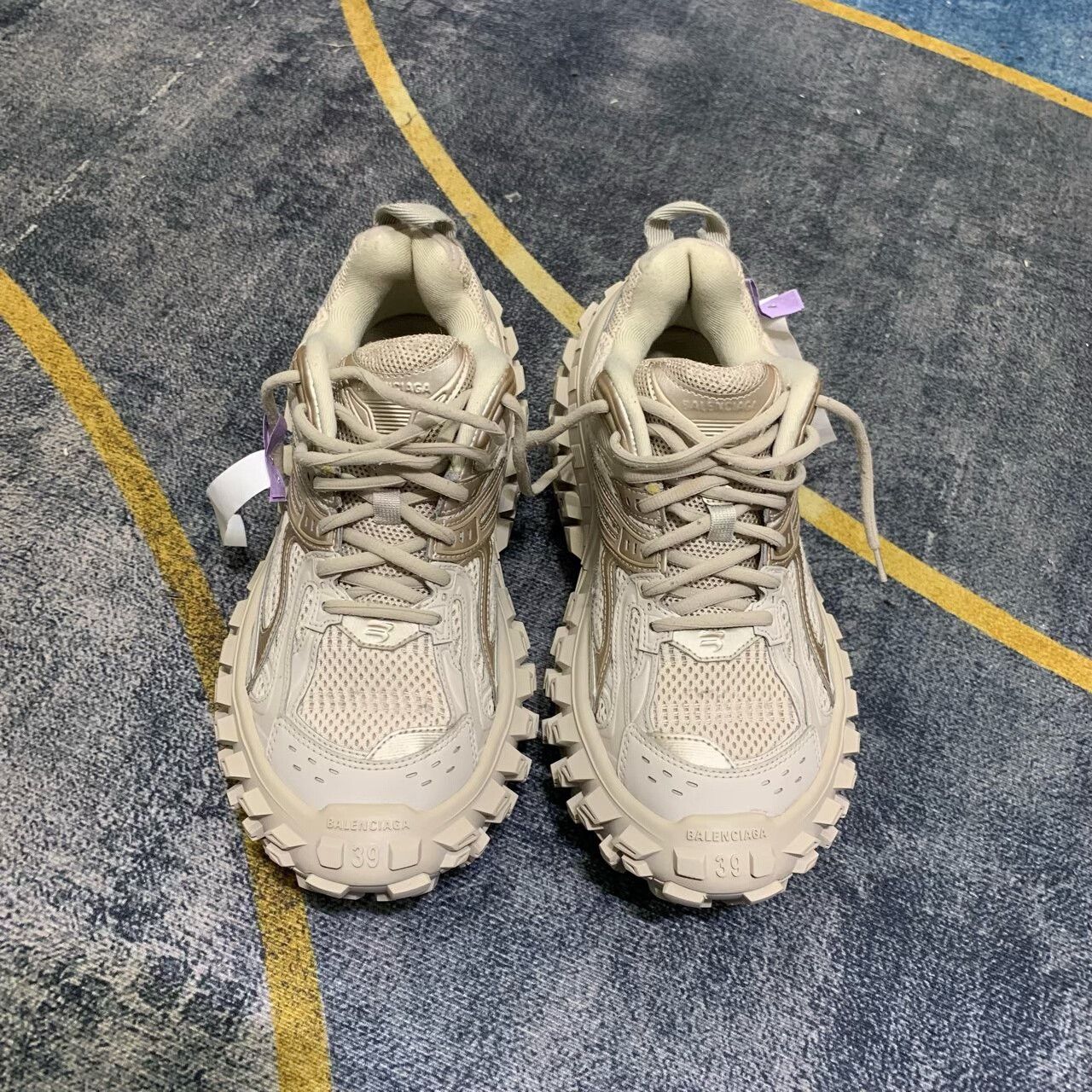 Balenciaga Balenciaga Tire Sneakers in Beige Color Size US 6 / EU 39 - 1 Thumbnail