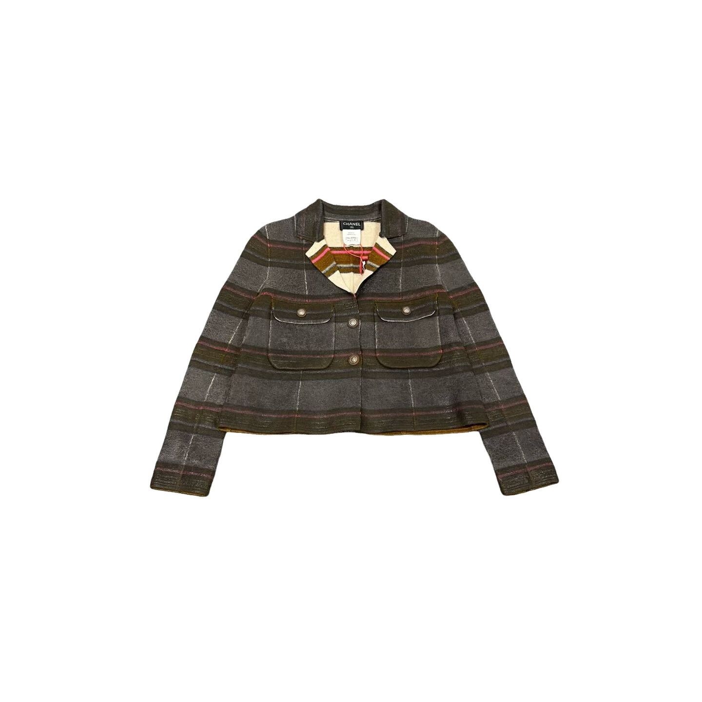 Chanel Chanel Striped Logo Button Knit Blazer 34 Size XS / US 0-2 / IT 36-38 - 1 Thumbnail