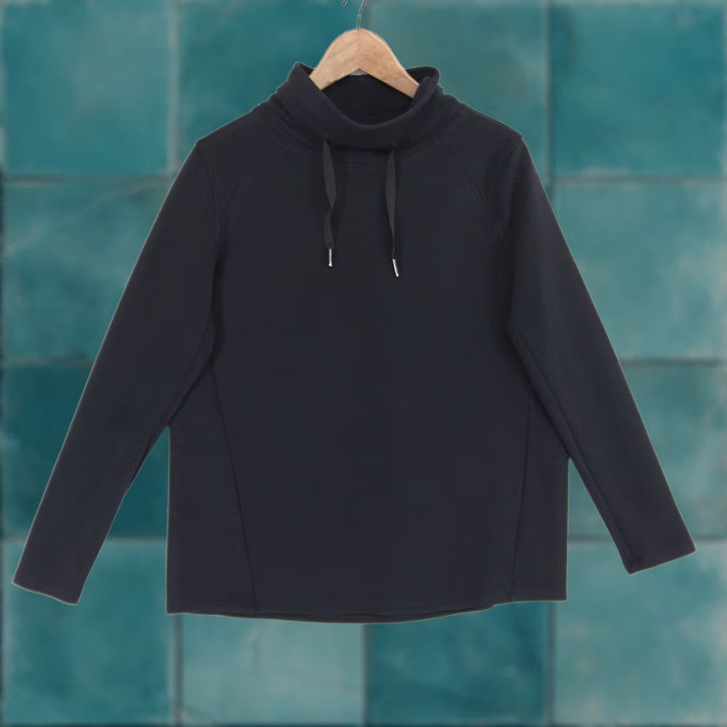 Spanx Spanx AirEssentials Pullover S Black Mock Neck Spacer Fabric Drawstring Athleisure Size S / US 4 / IT 40 - 1 Thumbnail