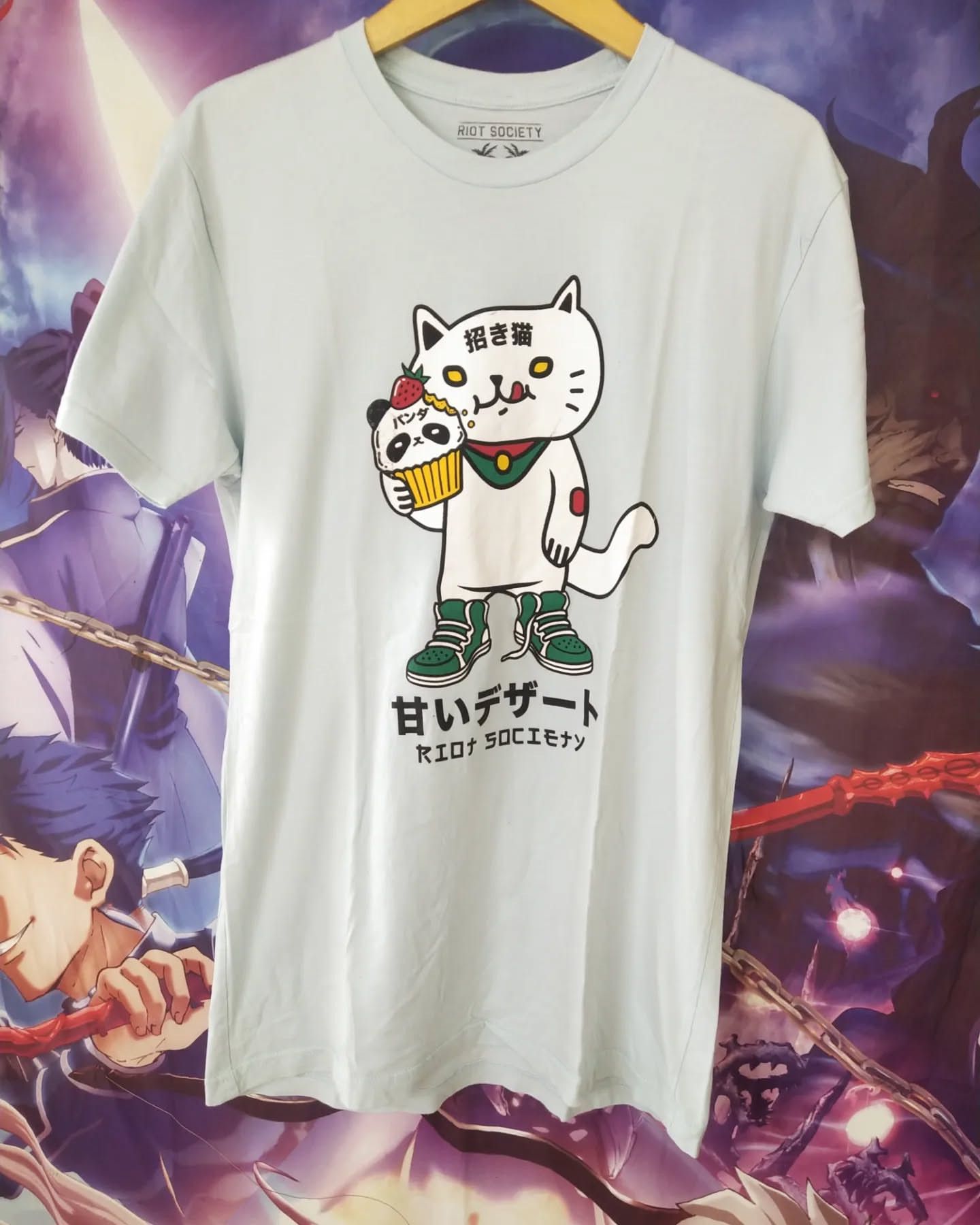 Riot Society Riot Society Cat Graphic Light Blue Tees Size US M / EU 48-50 / 2 - 1 Thumbnail