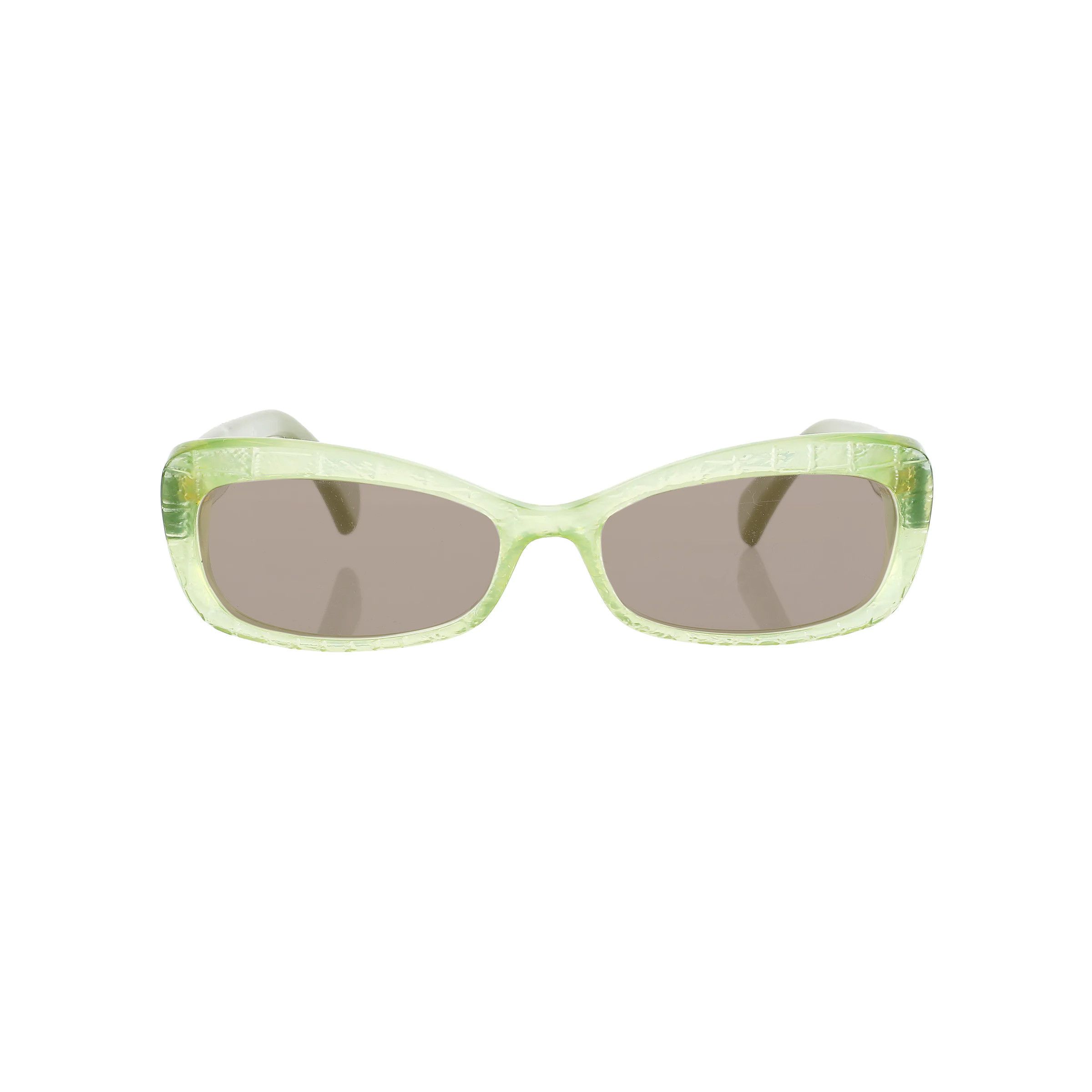 Alexander McQueen Alexander McQueen ’00s Transparent Green Cat Eye Sunglasses Size ONE SIZE - 2 Thumbnail