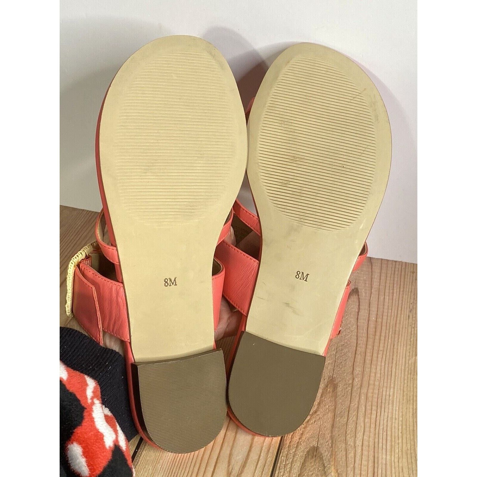 Robert Talbott NWOT Talbots Women’s CORAL Pink Leather Strappy Heel Sandals Size US 8 / IT 38 - 8 Thumbnail