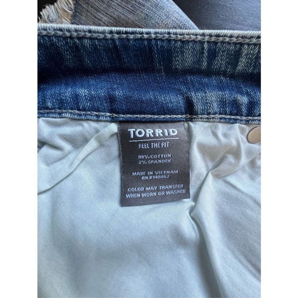 Torrid Torrid Distressed Acid Washed Mid-Rise Denim Pencil Skirt Size 40" / US 18 - 5 Thumbnail