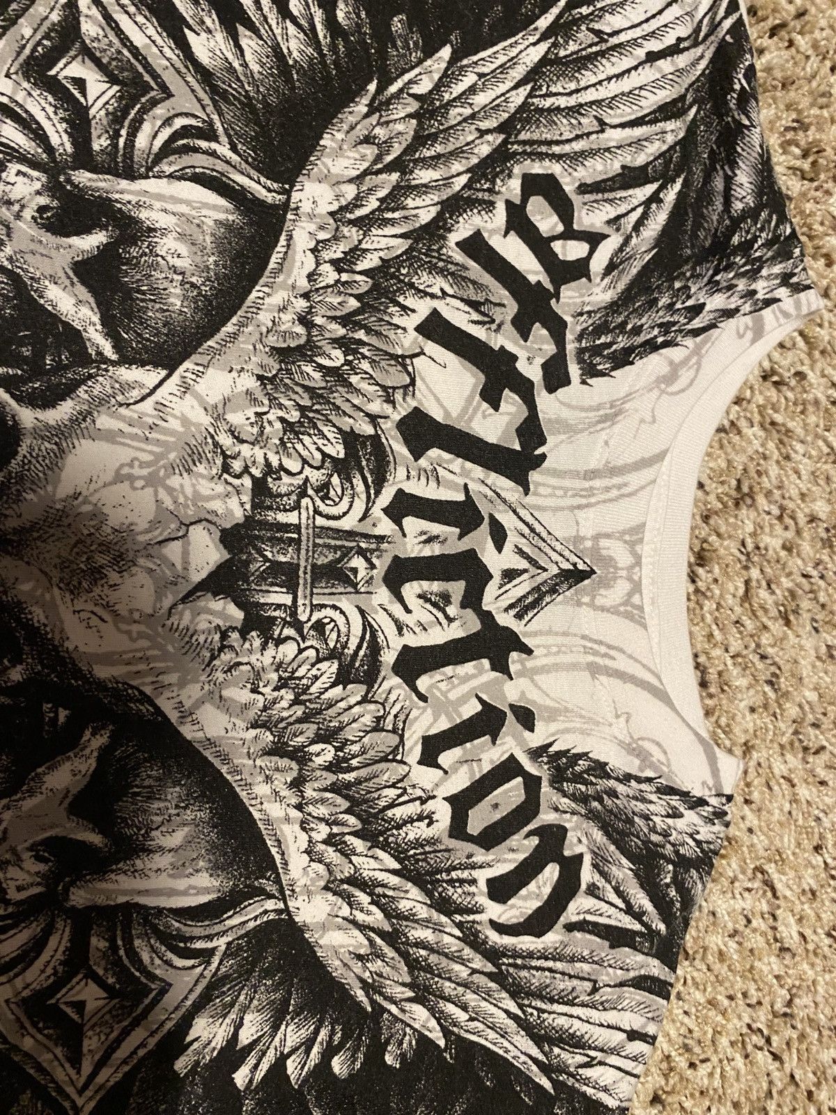 Affliction White Skull Design Affliction Shirt Size US L / EU 52-54 / 3 - 3 Thumbnail