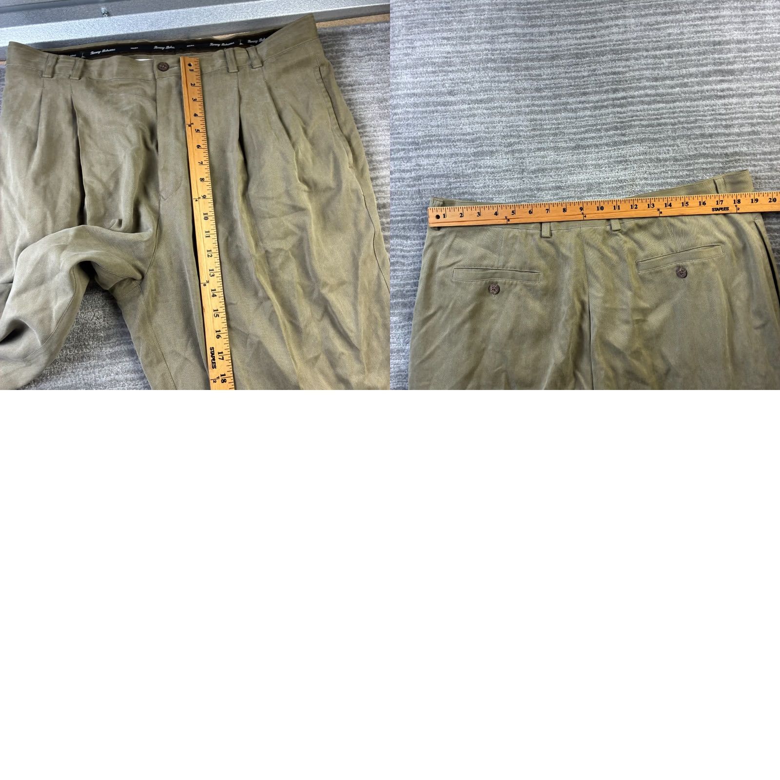 Tommy Bahama Tommy Bahama Pants Mens 38x30 Beige Tan Silk Pleated Chino Slacks Trousers Size US 38 / EU 54 - 8 Thumbnail