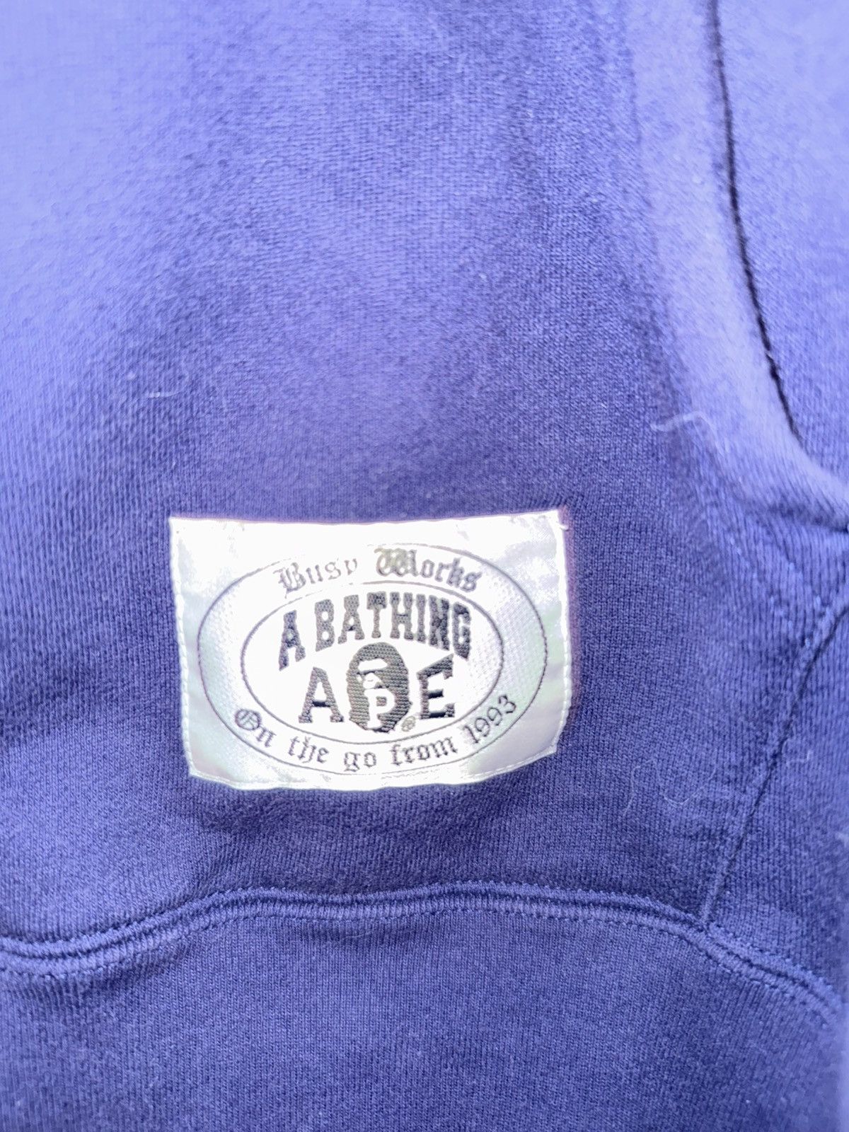 Bape BAPE Navy/Red Half-Zip “Busy Works” Logo Hoodie - XL Size US XL / EU 56 / 4 - 4 Thumbnail