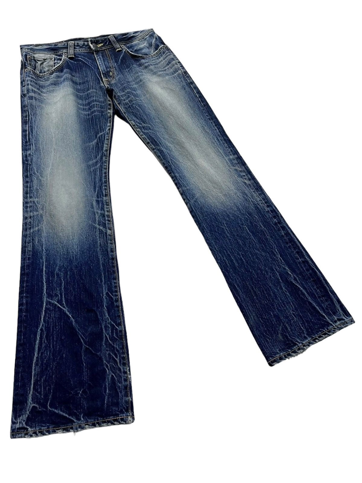 Edwin FLARE EDWIN REBEL VINTAGE Mudmax Blue Punk Lightning Whisker Size US 30 / EU 46 - 5 Thumbnail
