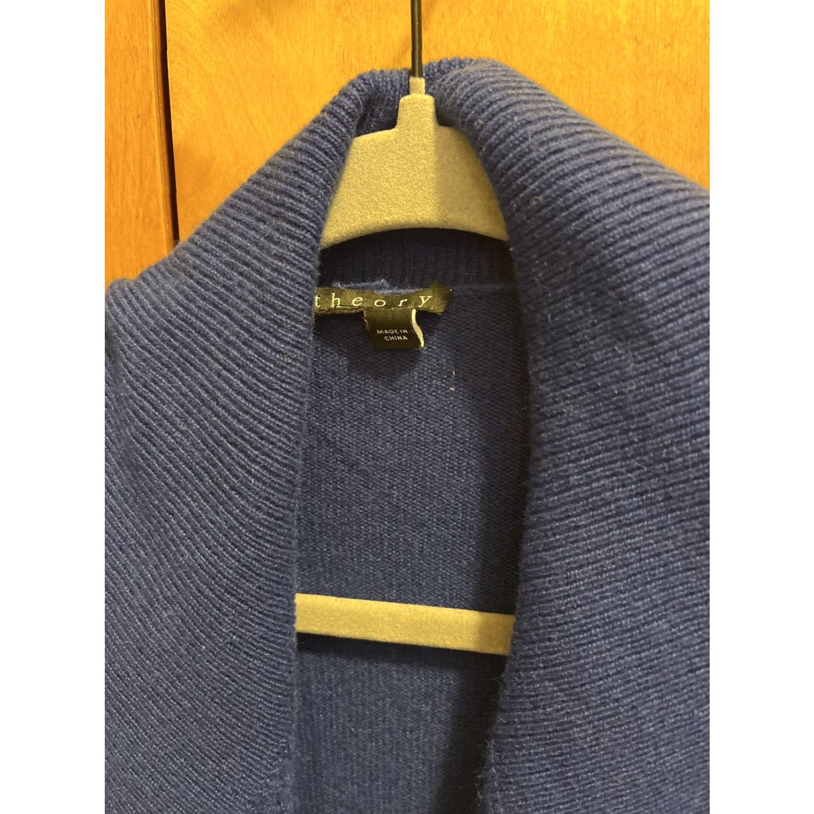 Theory Theory Women's Blue Cashmere Waffle-Knit Cardigan Small Open Front Sweater Ladies Fall Winter Season Size S / US 4 / IT 40 - 2 Thumbnail