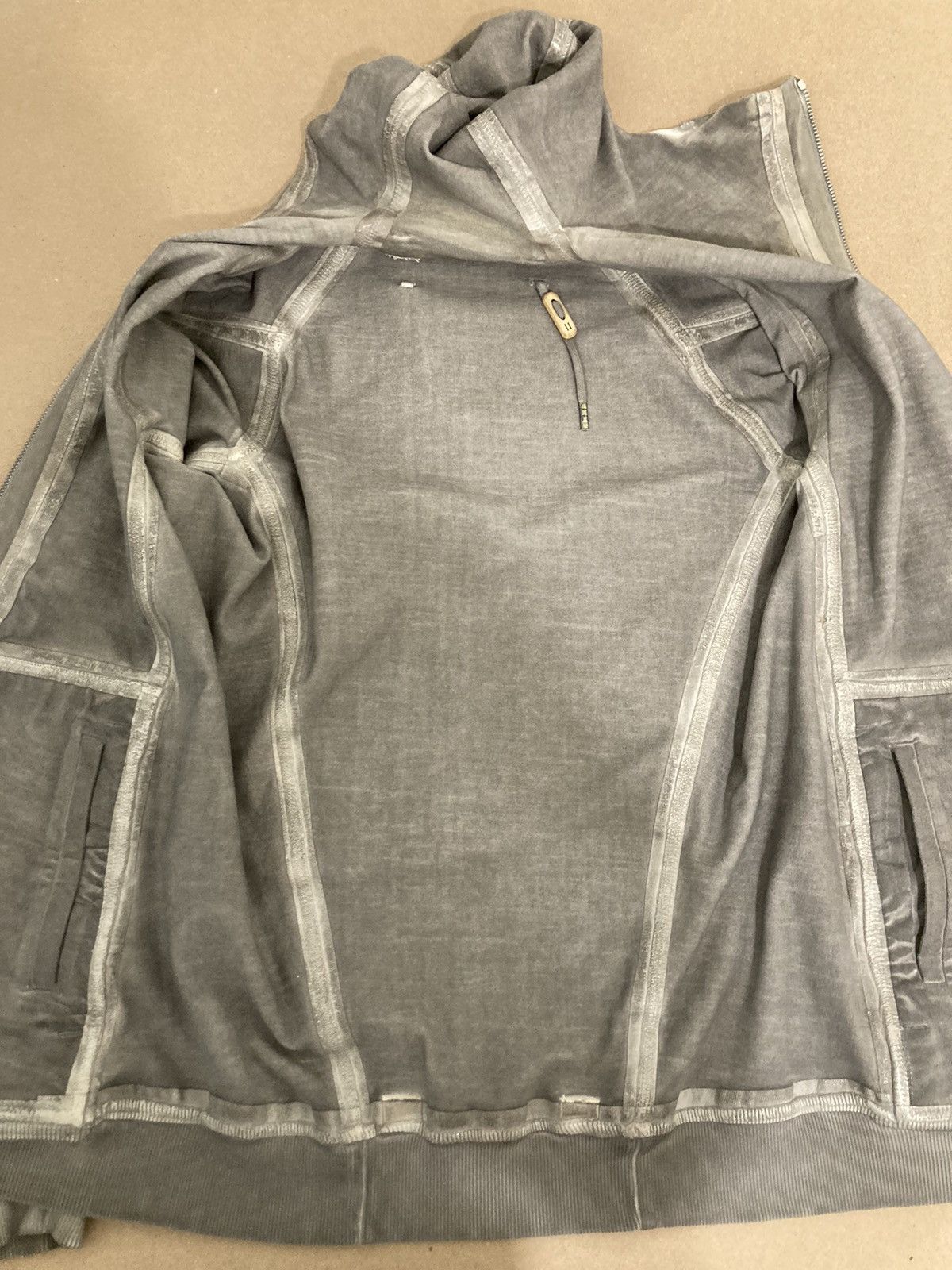Boris Bidjan Saberi Seam taped object dyed reversible zipper2 hoodie (light grey Size US M / EU 48-50 / 2 - 4 Thumbnail