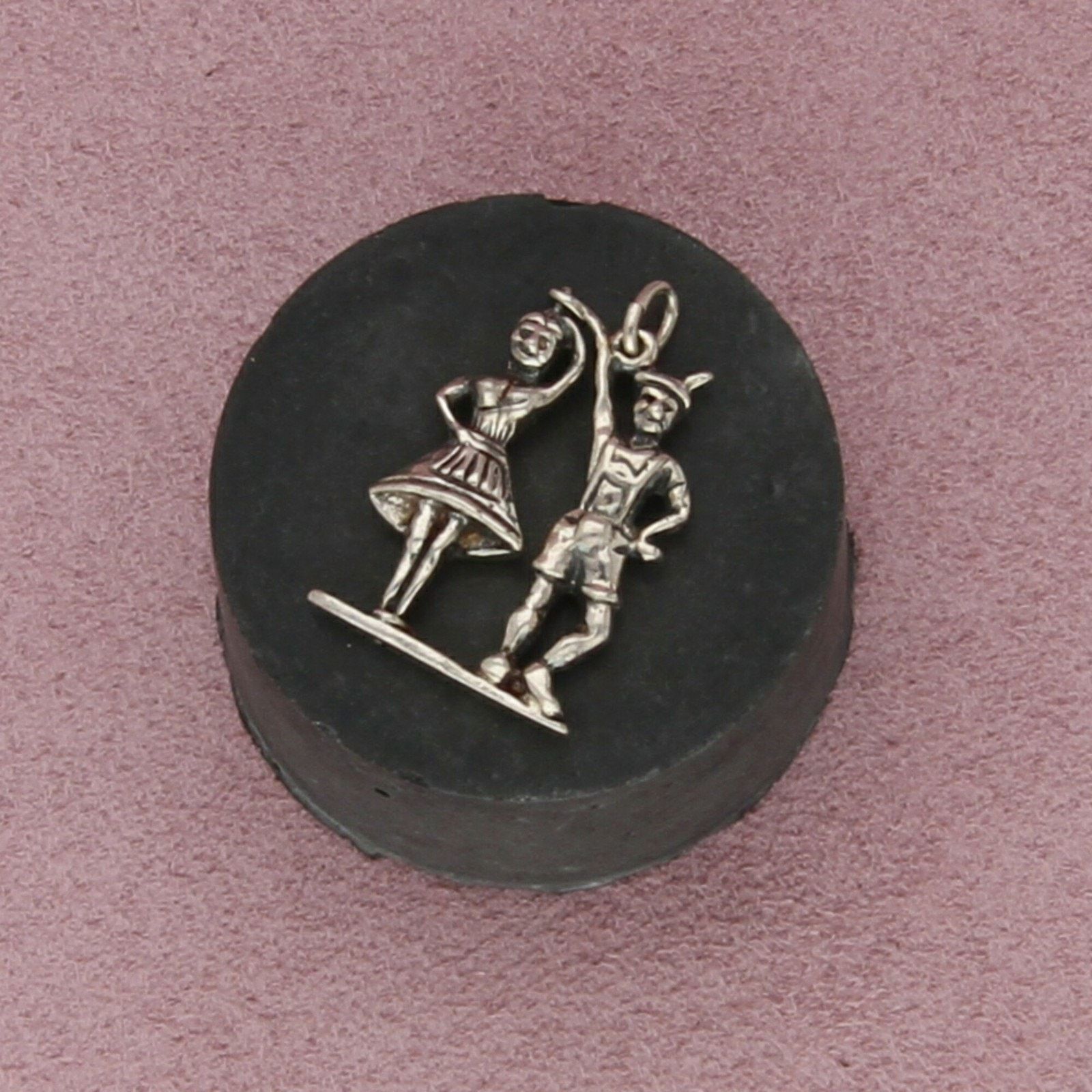Sterling Silver sterling silver vintage dancing couple (spins) charm pendant Size ONE SIZE - 1 Thumbnail