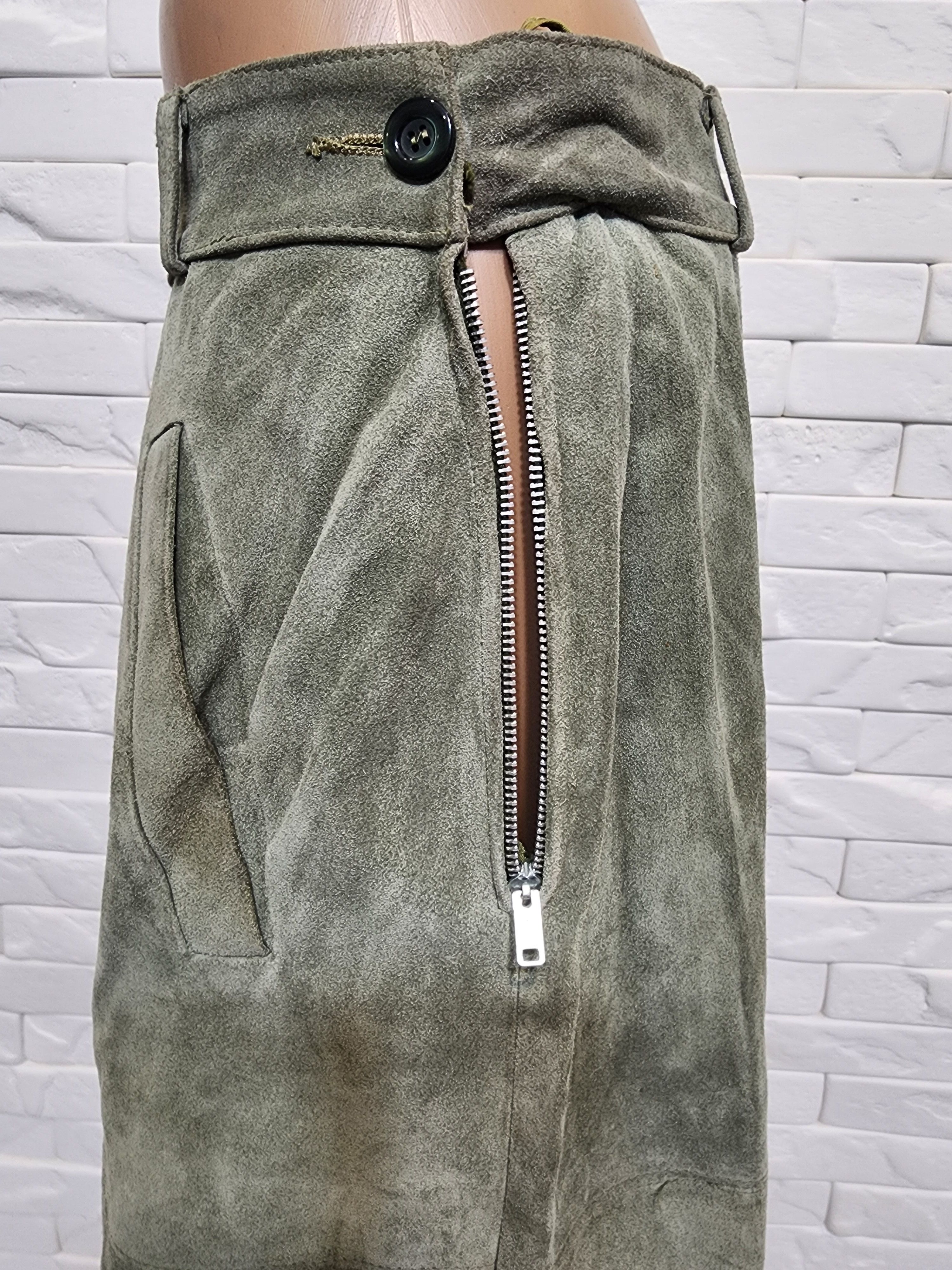 Genuine Leather Gray Suede Maxi Skirt. Size 32" / US 10 / IT 46 - 5 Thumbnail