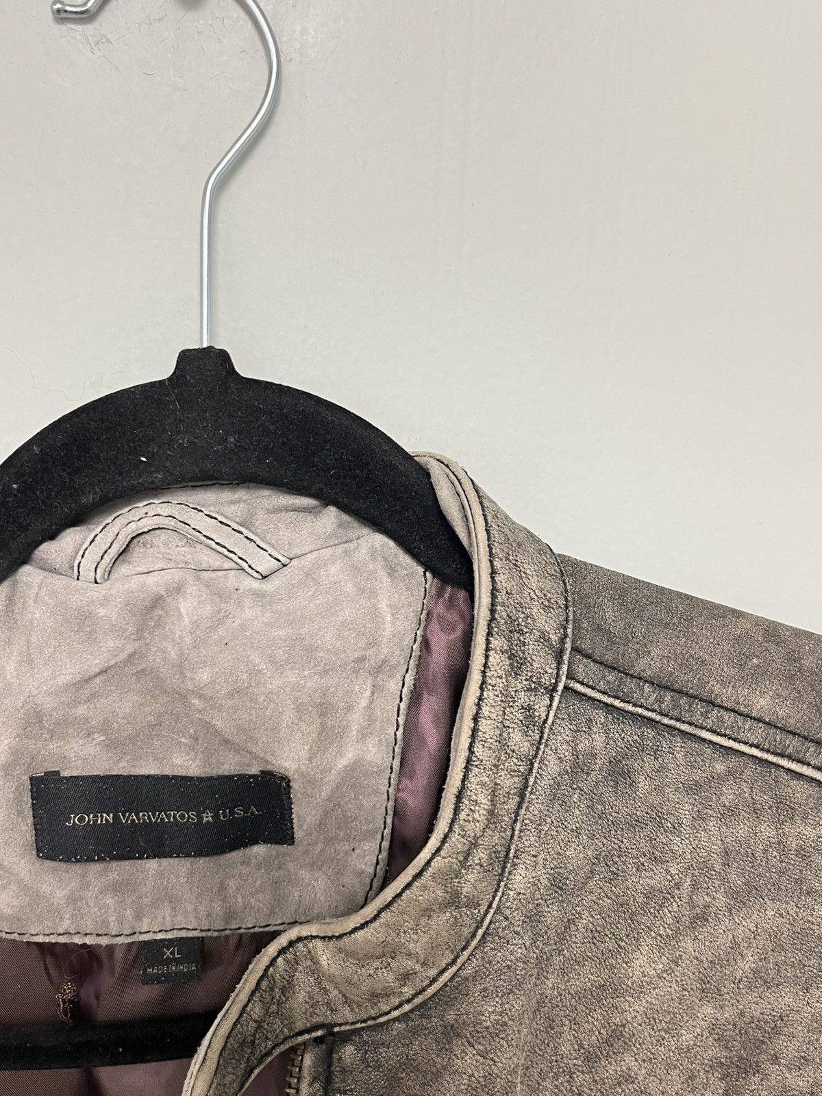 John Varvatos Dustin Distressed Leather Racer Jacket. XL Size US XL / EU 56 / 4 - 7 Thumbnail