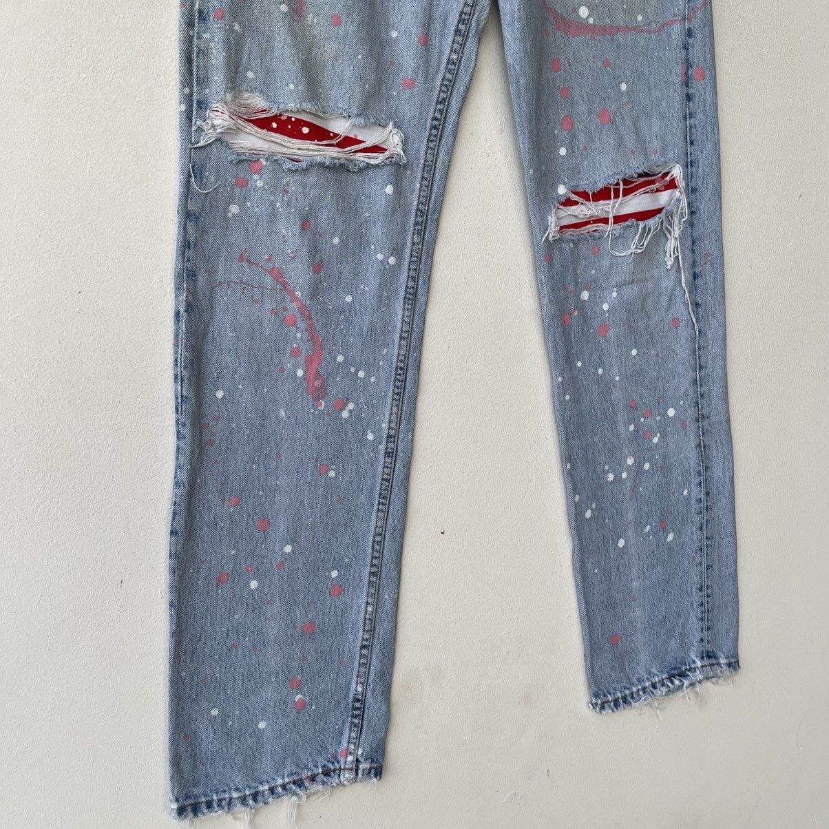 Levi's 90s Levi’s 501 Reworked Americana Paint Splatter Denim Jeans Size US 32 / EU 48 - 6 Thumbnail