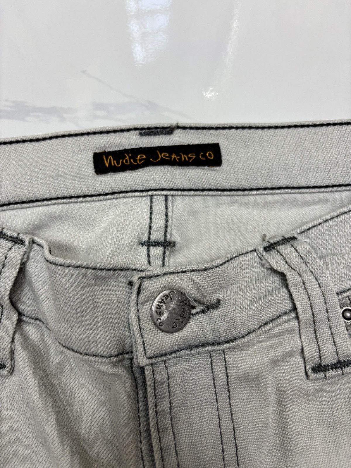Nudie Jeans Nudie Jeans Tight Long John Cool Grey Denim Jeans Size 29" - 9 Thumbnail