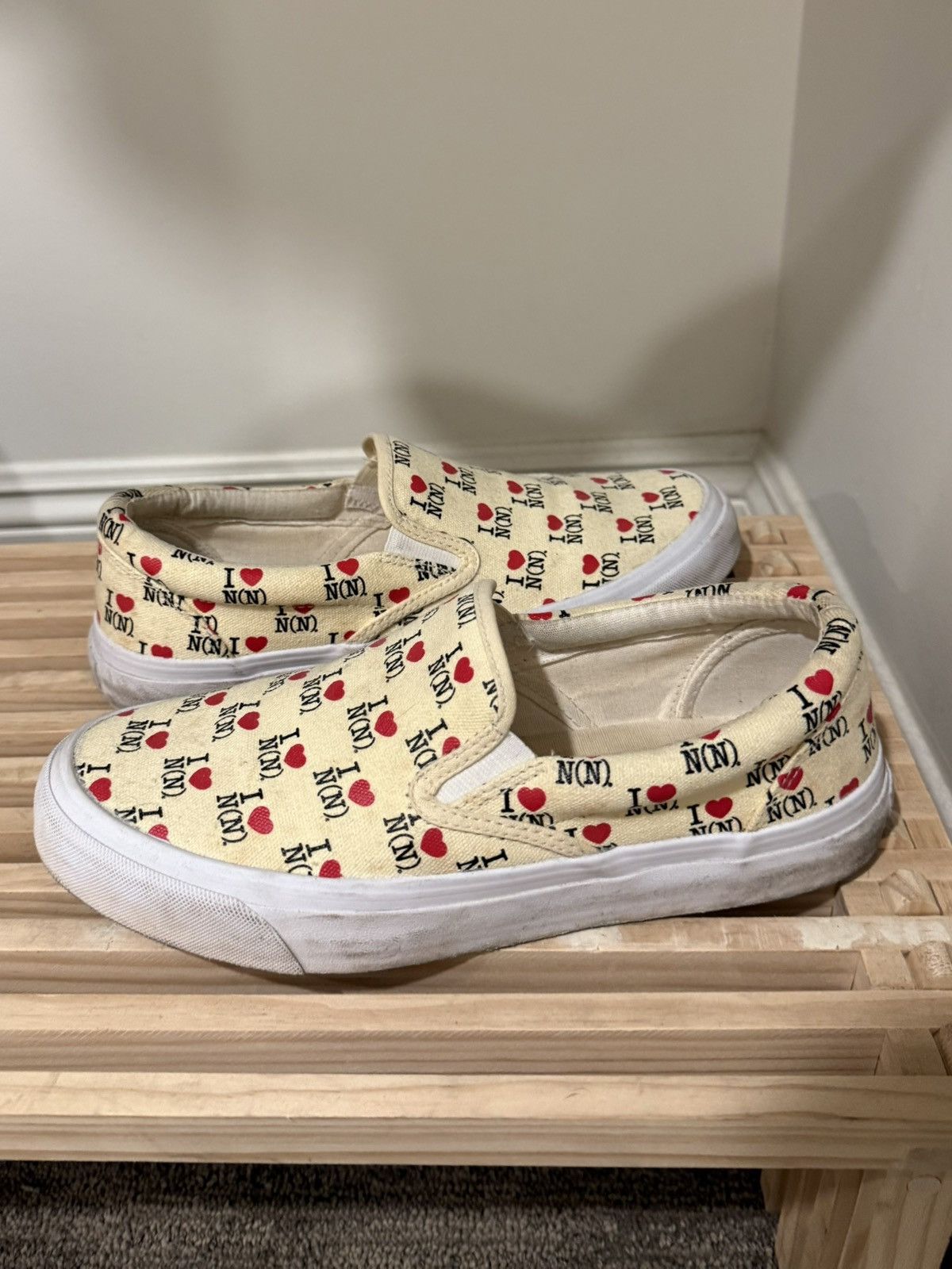 Number (N)ine I❤️N(N) Cream Slip On Sneakers Size US 7.5 / EU 40-41 - 17 Thumbnail