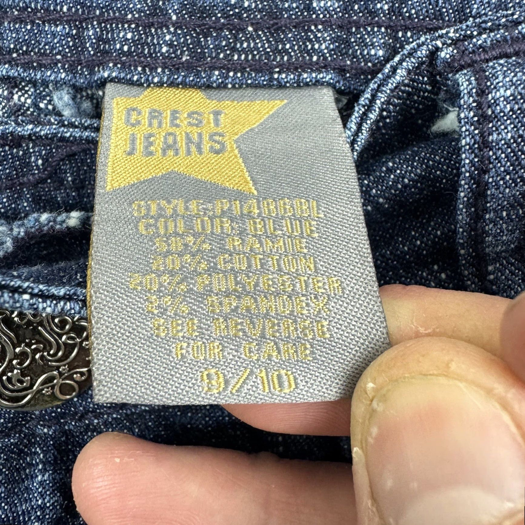 Vintage VINTAGE Crest Jeans Womens 9/10 Blue Flared Grunge Y2K Hipster Lower Waist Jeans Women Size 30" / US 8 / IT 44 - 7 Thumbnail