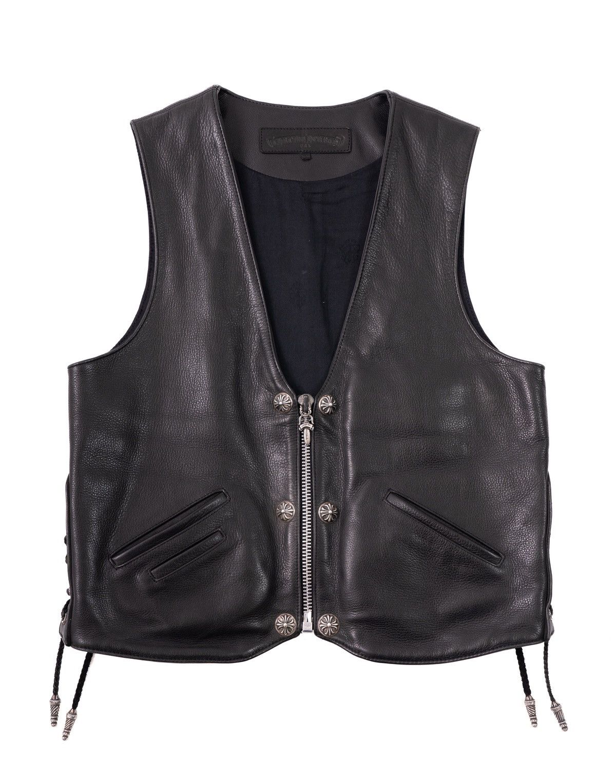 Chrome Hearts *RARE* Chrome Hearts 6 Buttons Cross Leather Vest Vintage Size US L / EU 52-54 / 3 - 3 Thumbnail