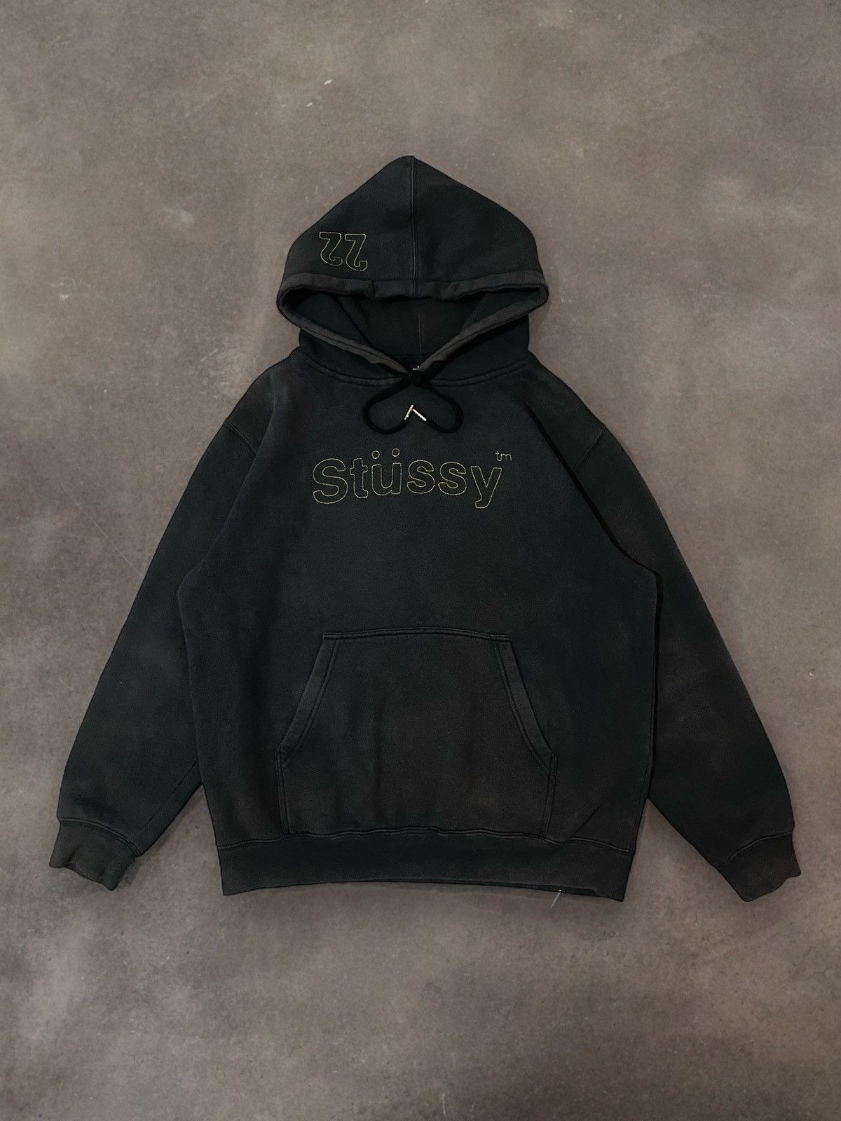 Vintage Vintage Stussy 22 Embroidered Hoodie Spell Out Pull Over Grailed