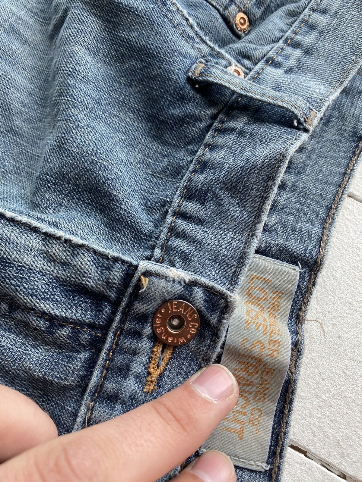 Vintage × Wrangler 🔥BAGGY RELAXED WRANGLER WIDE LEG JEANS 38x32 RARE VNTG MENS Size US 38 / EU 54 - 7 Thumbnail