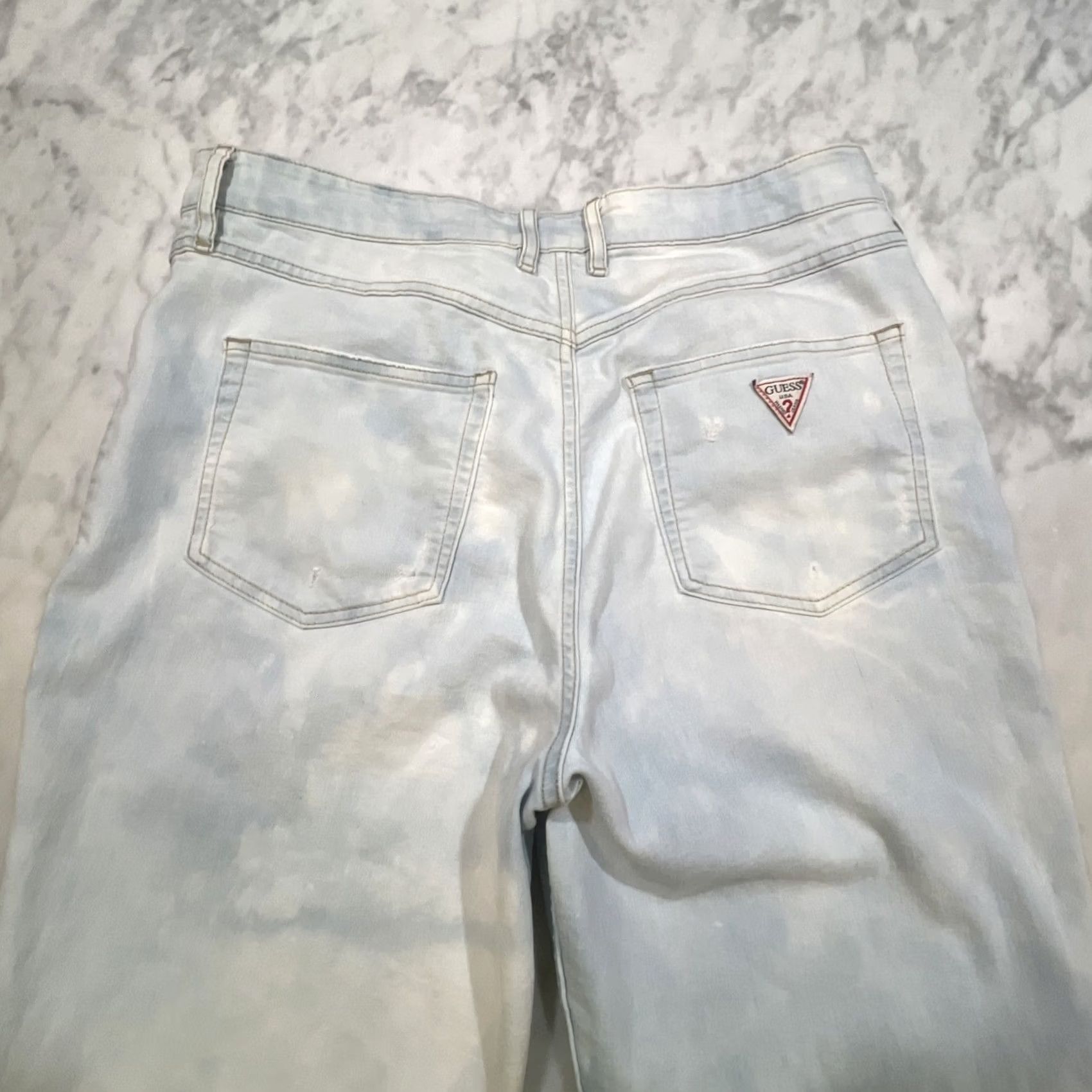 Guess Vintage Guess Jeans Women’s 32 1981 Light Wash Crop Stretch 3 Zip Thrashed Size 24" / US 00 / IT 34 - 6 Thumbnail