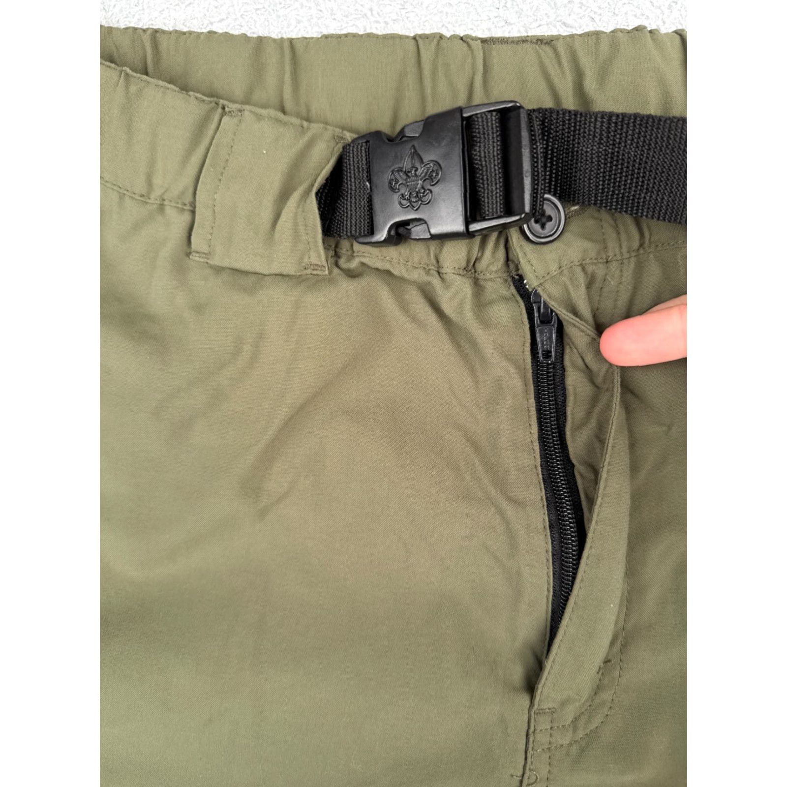 Vintage Boy Scouts Shorts Women Extra Large Green Belted Switchbacks NO LEGS Poly READ Size 40" / US 18 - 6 Thumbnail