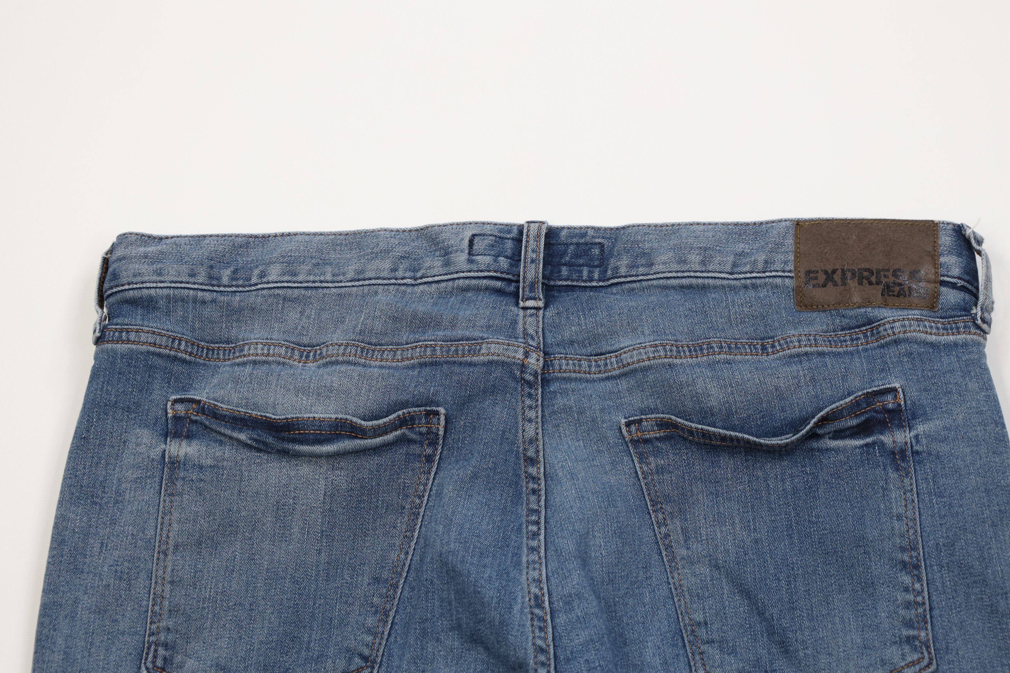 Express Express Slim Fit Skinny Leg Moto Motorcycle Denim Jeans Blue Size US 34 / EU 50 - 10 Thumbnail