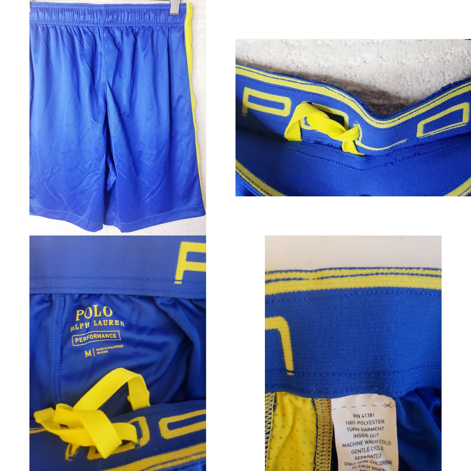 Polo Ralph Lauren Polo Ralph Lauren Shorts Men's M Blue Yellow Performance Athletic Gym Unlined Athletic Size US M / EU 48-50 / 2 - 8 Thumbnail
