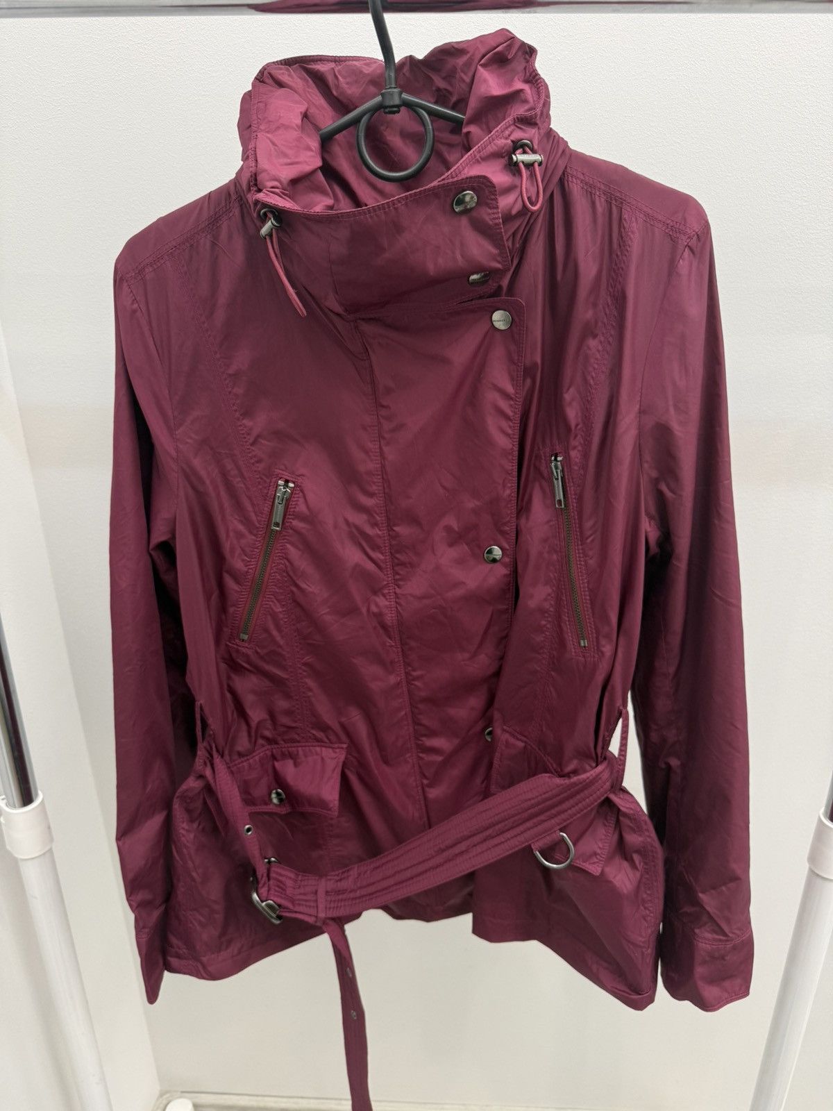 Burberry × Designer Burberry Navy Red Nylon Zip Hooded Coat Jacket Size M / US 6-8 / IT 42-44 - 1 Thumbnail