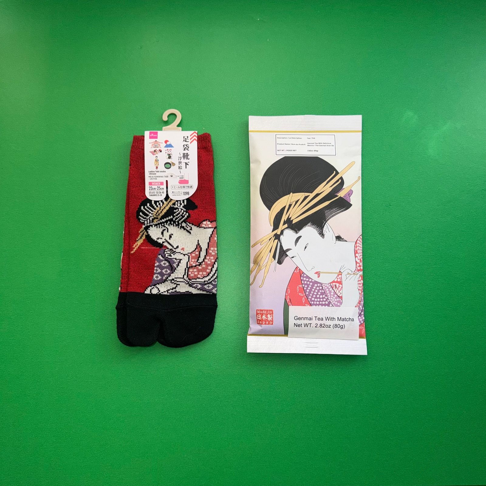 Japanese Brand Tabi Red Socks Genmai Matcha Kimono Japan Maison Margiela Size ONE SIZE - 1 Thumbnail