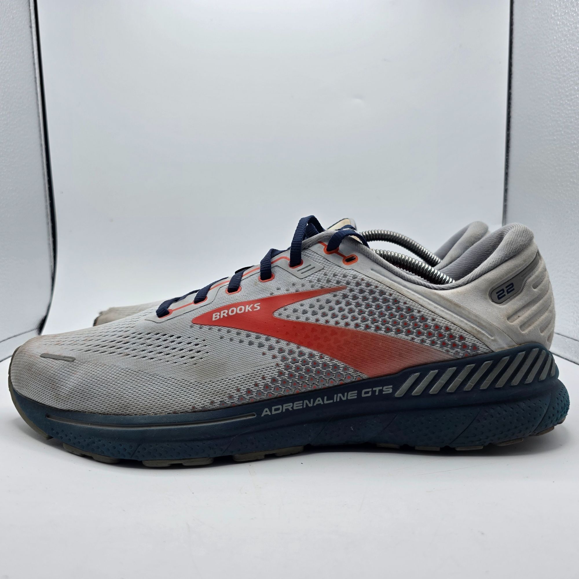 Brooks Brooks Adrenaline GTS 22 Mens Size 13 Gray Arctic Red Athlet Size US 13 / EU 46 - 13 Thumbnail