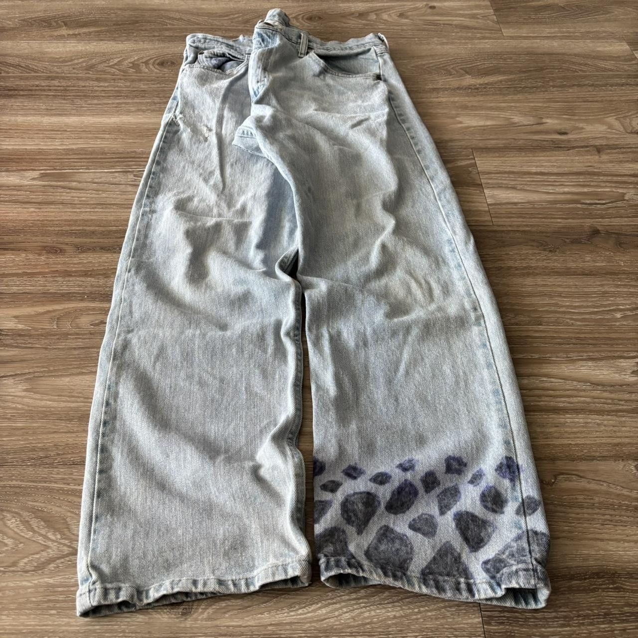 Japanese Brand Crazy Vintage Y2K/2000s Light Wash Custom Denim Jeans! 34x30 Size US 34 / EU 50 - 3 Thumbnail