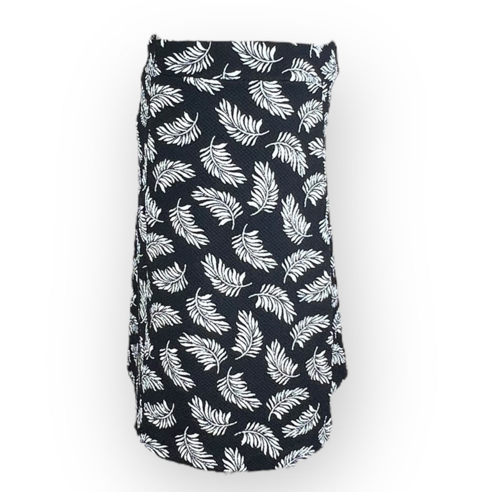 H&M H&M Feather Print Stretch Skirt - Black with White Feather Size 26" / US 2 / IT 38 - 5 Thumbnail