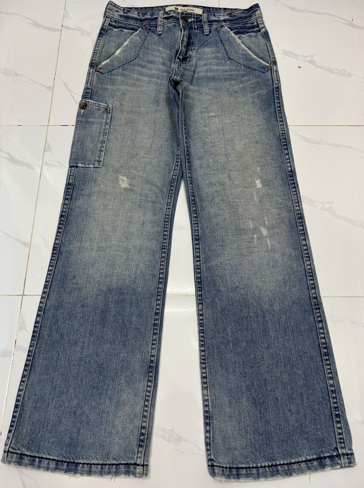 Gap ACNE STUDIOS Inspire Gap Jeans Baggy Flare Distressed Denim Size US 30 / EU 46 - 9 Thumbnail
