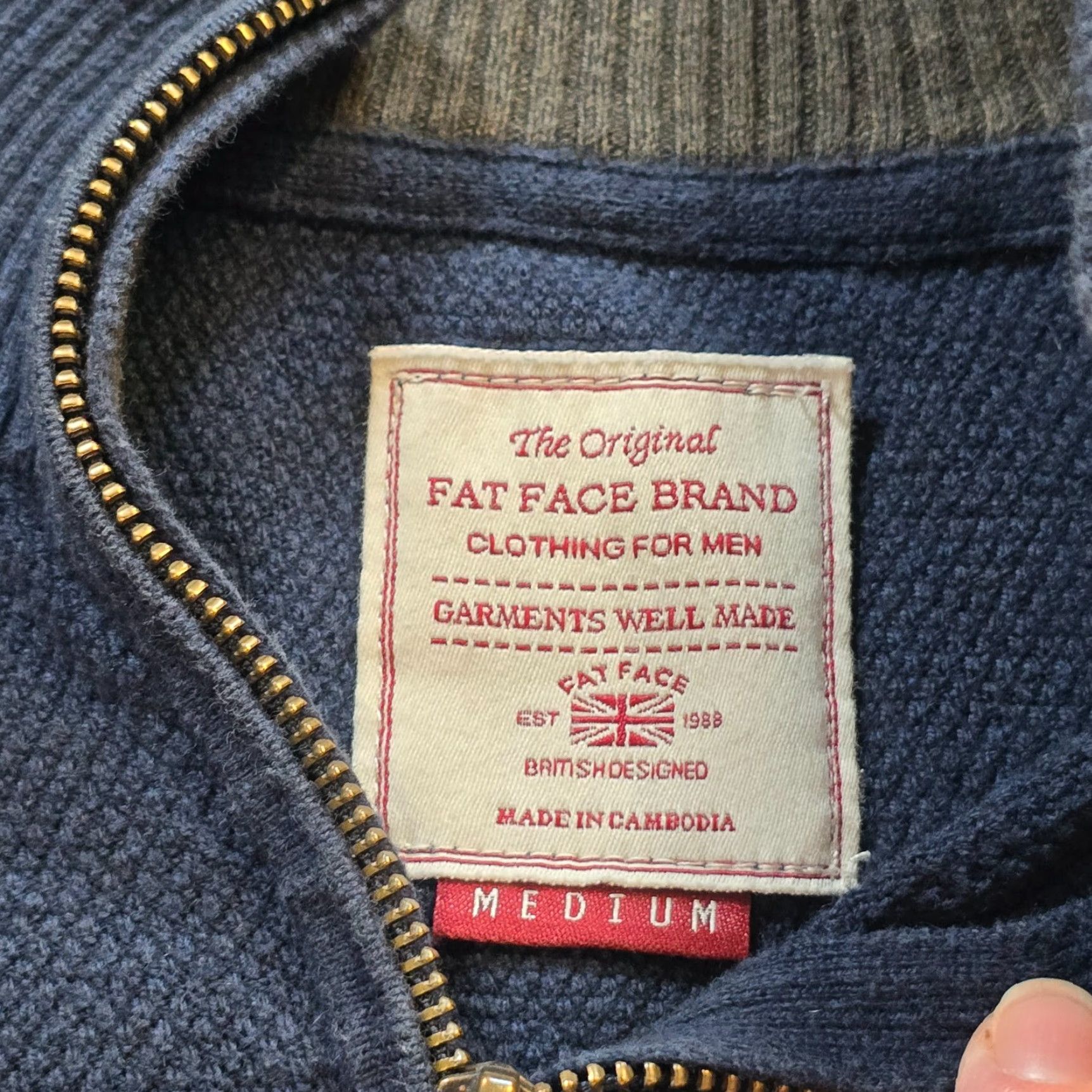 FatFace Fat Face Sweater Men Size Medium Blue 1/4 Zip Cashmere Blend Knit Casual Career Size US M / EU 48-50 / 2 - 5 Thumbnail