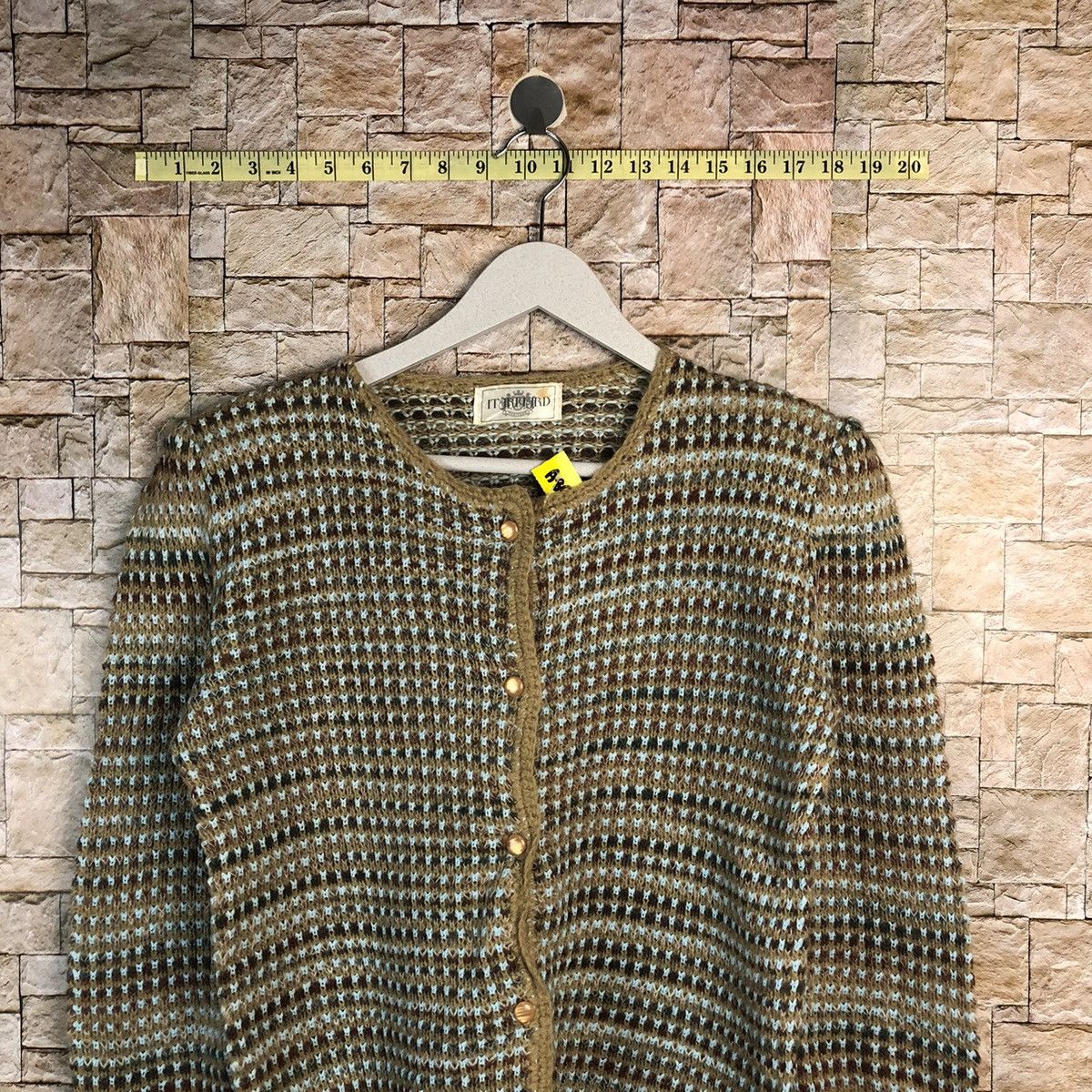 Vintage Ithuaid Brown Patterned Cardigans #A892 Size S / US 4 / IT 40 - 2 Thumbnail